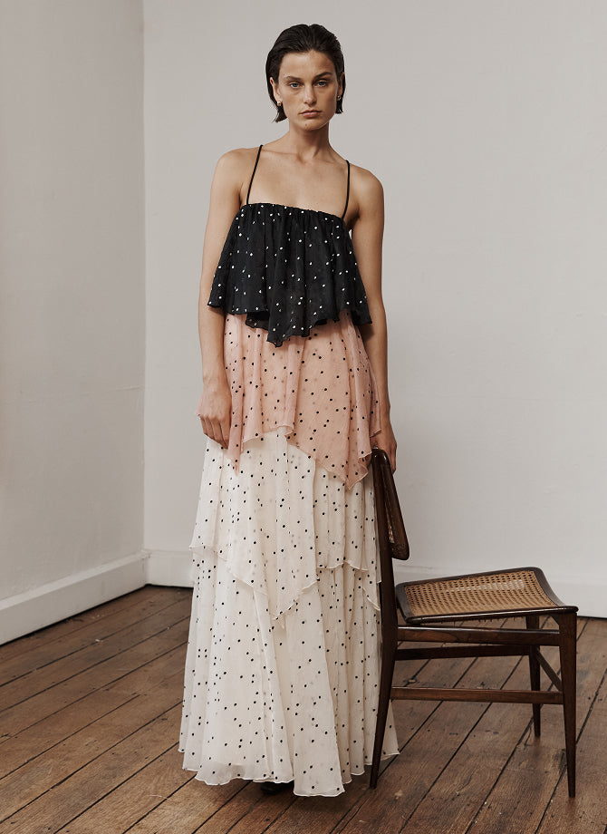 aje minette chiffon dress Aje - Minette Chiffon Maxi Dress
