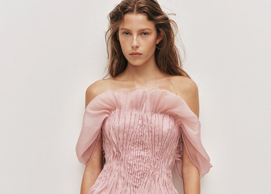 Genevieve Pleated Midi Dress | Azalea Pink | Aje – Aje International