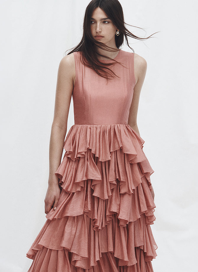 Catalyst Pleated Midi Dress | Blush Pink | Aje – Aje International