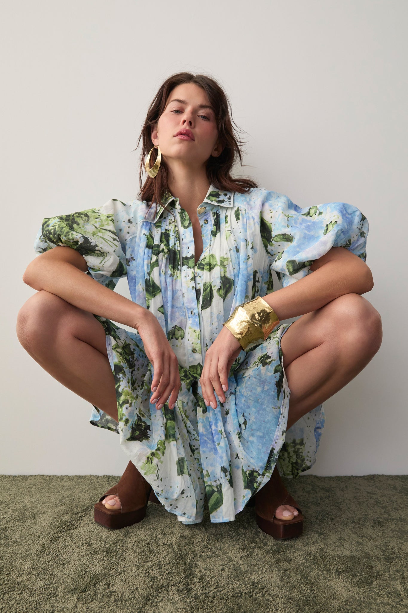 Anthea Mini Smock Dress-BLUE HYDRANGEA / 4 Anthea Mini Smock Dress-BLUE HYDRANGEA / 4