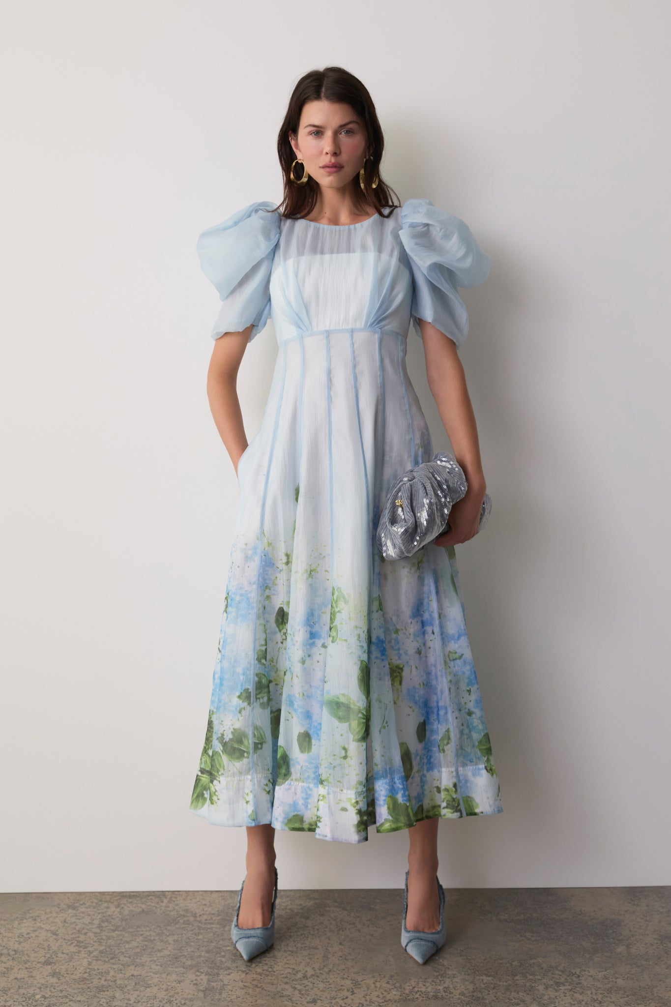Clementine Midi Dress-BLUE HYDRANGEA / 4 Clementine Midi Dress-BLUE HYDRANGEA / 4
