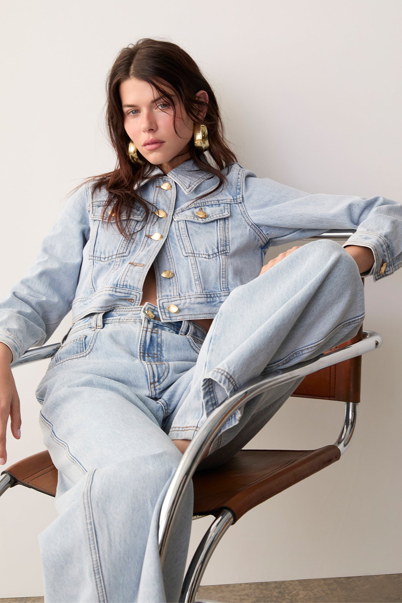 Kai Denim Cropped Jacket | Light Wash Blue | Aje – Aje International