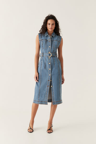 Darcie Denim Midi Dress | 90's Wash | Aje – Aje International
