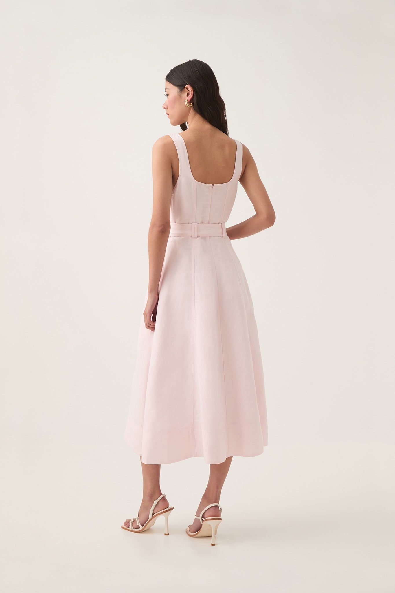 aje primary belted midi dress Primary Belted Midi Dress-IVORY / 4