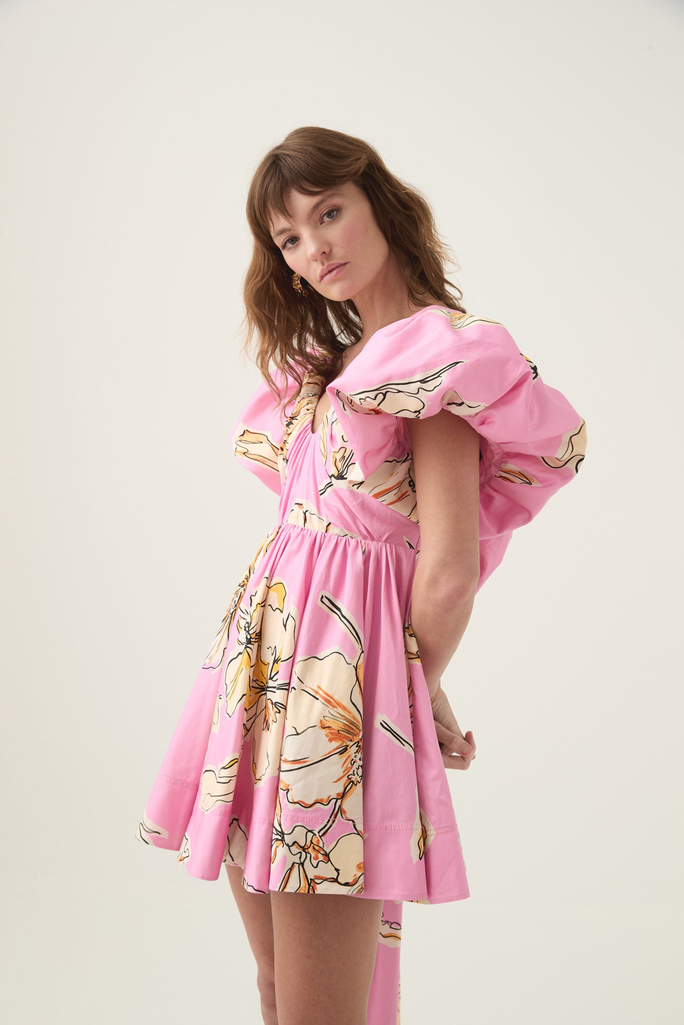 Gretta Bow Back Mini Dress | Pink Hibiscus | Aje Aje International Gretta Bow Back Mini Dress | Pink Hibiscus | Aje Aje International