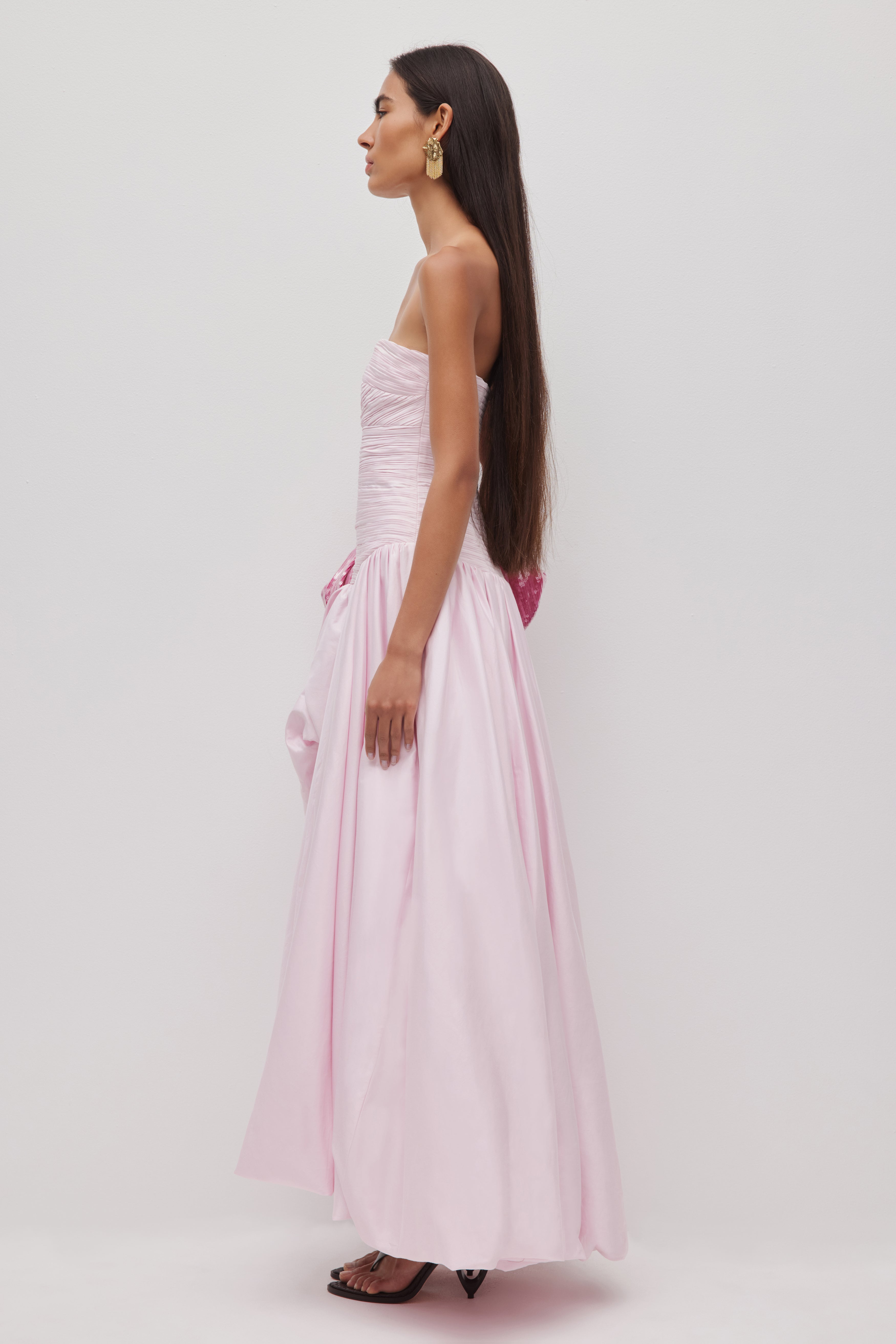 aje pink bubble hem dress AJE