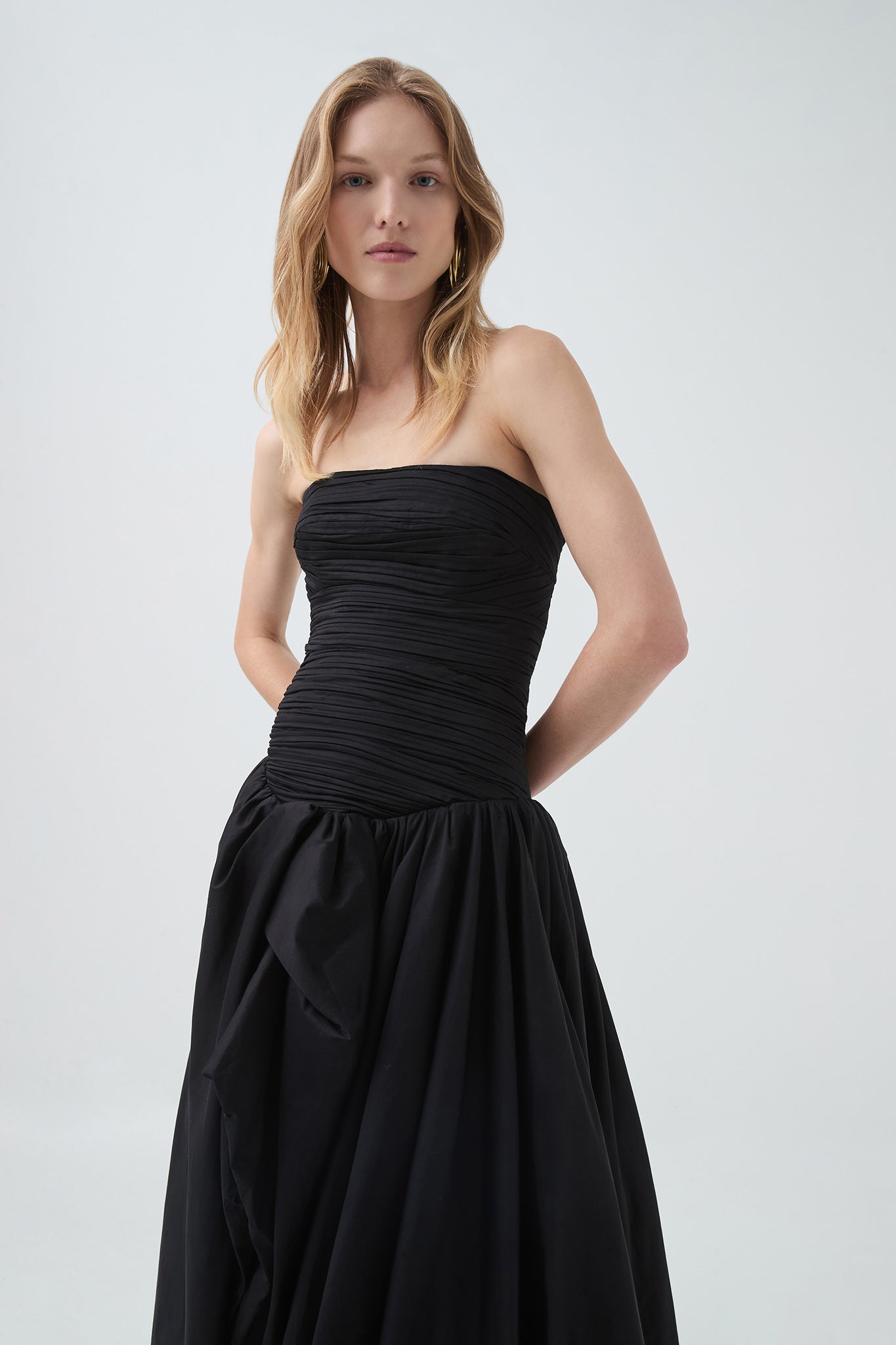 black maxi bubble dress Sleeveless Bubble Hem- Maxi Dress- Black S