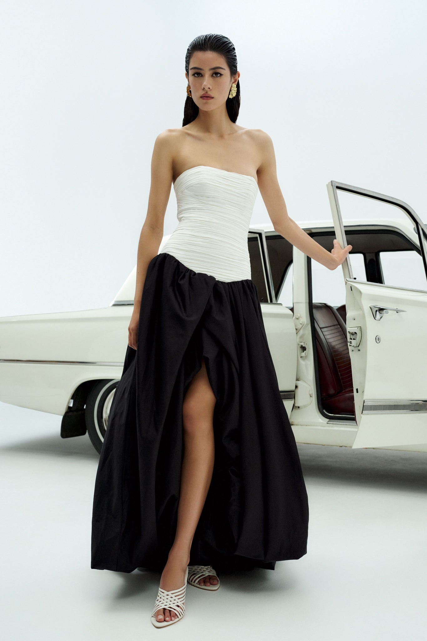 Violette Bubble Hem Maxi Drs-IVORY/BLACK / 6 Violette Bubble Hem Maxi Drs-IVORY/BLACK / 6