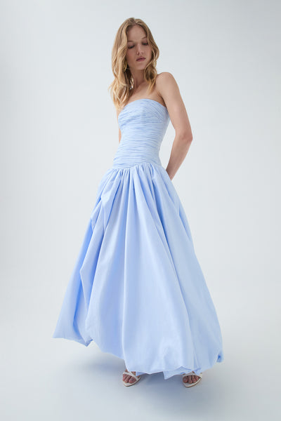 Violette Bubble Hem Maxi Drs-PEARL BLUE / 4 Violette Bubble Hem Maxi Drs-PEARL BLUE / 4