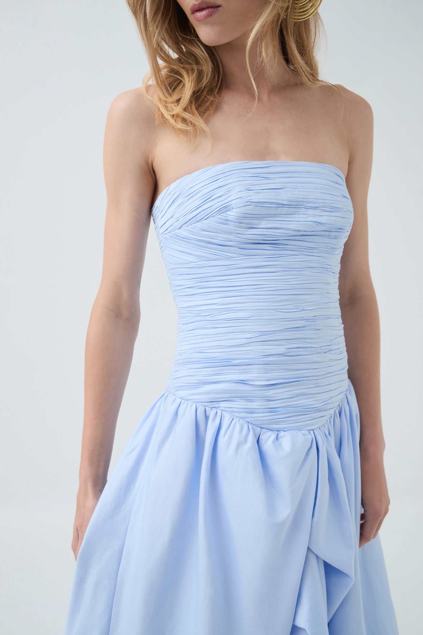 Violette Bubble Hem Maxi Drs-PEARL BLUE / 4 Violette Bubble Hem Maxi Drs-PEARL BLUE / 4