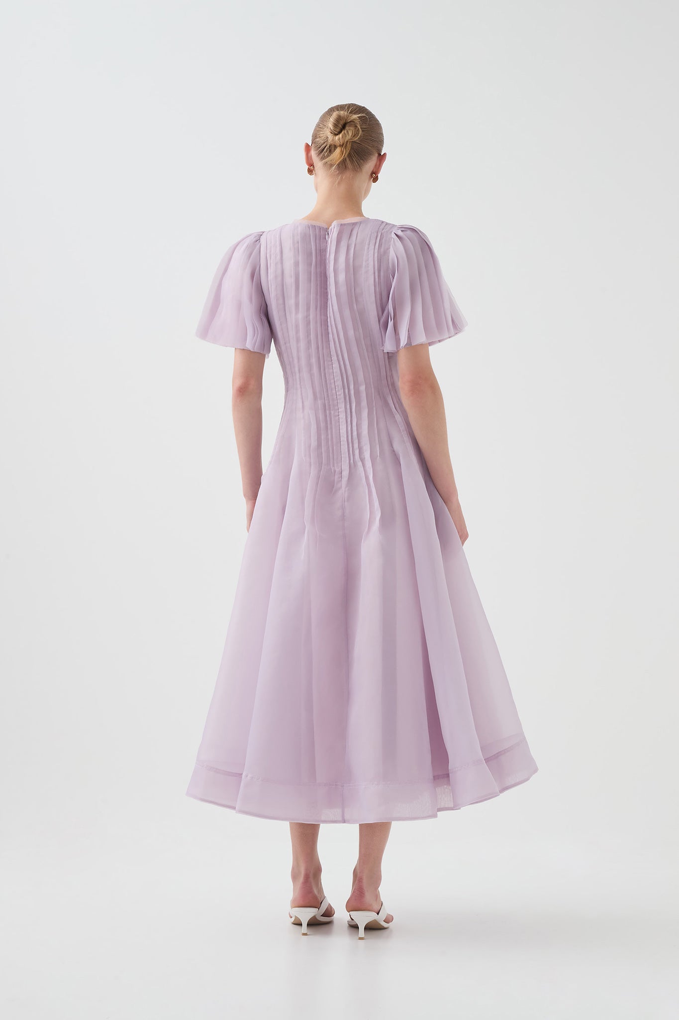 aje nova pleated midi dress pink AJE Nova Pleated Midi Dress