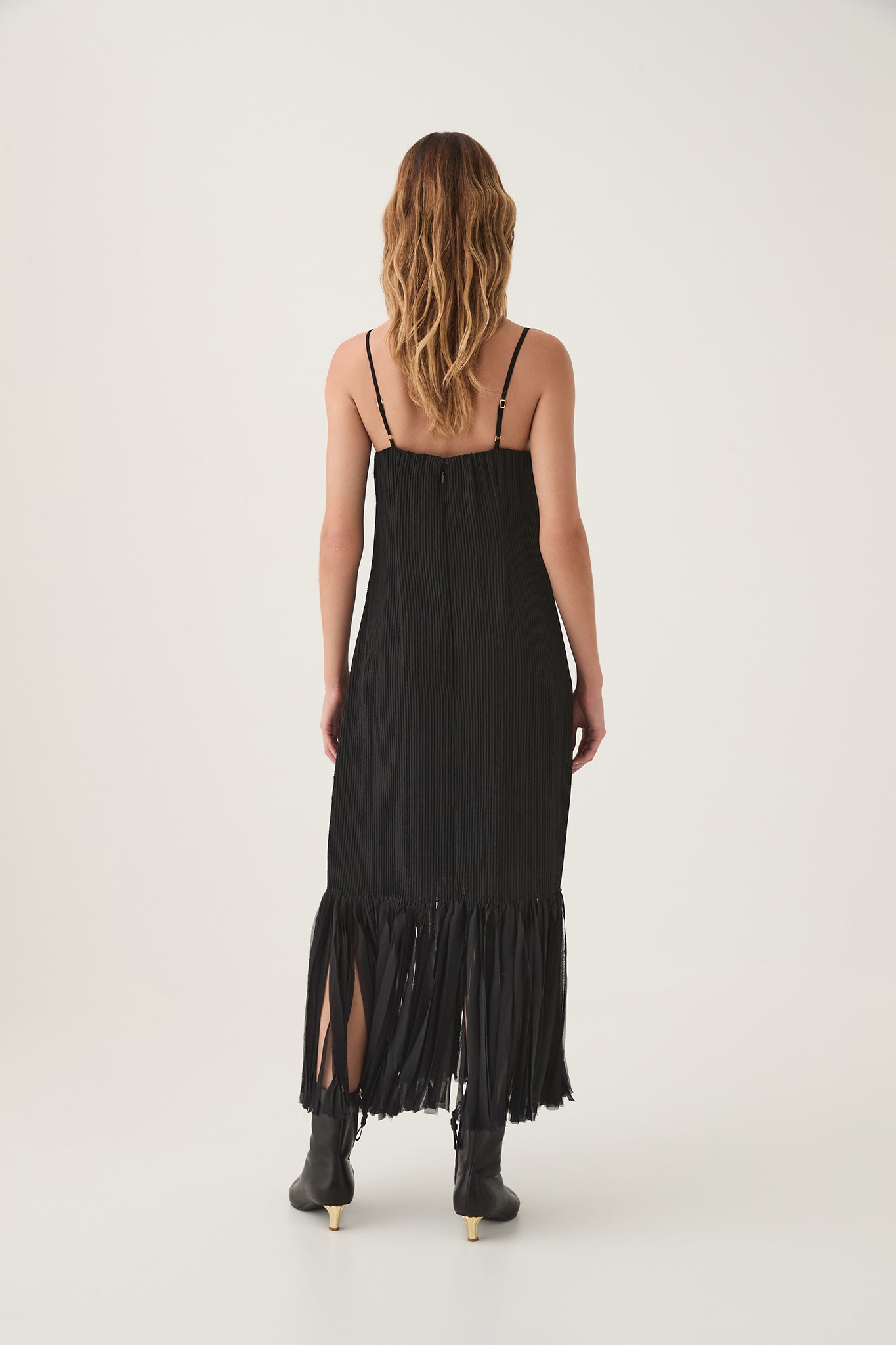 black aje dress Arris Fringed Maxi Dress-BLACK / 4
