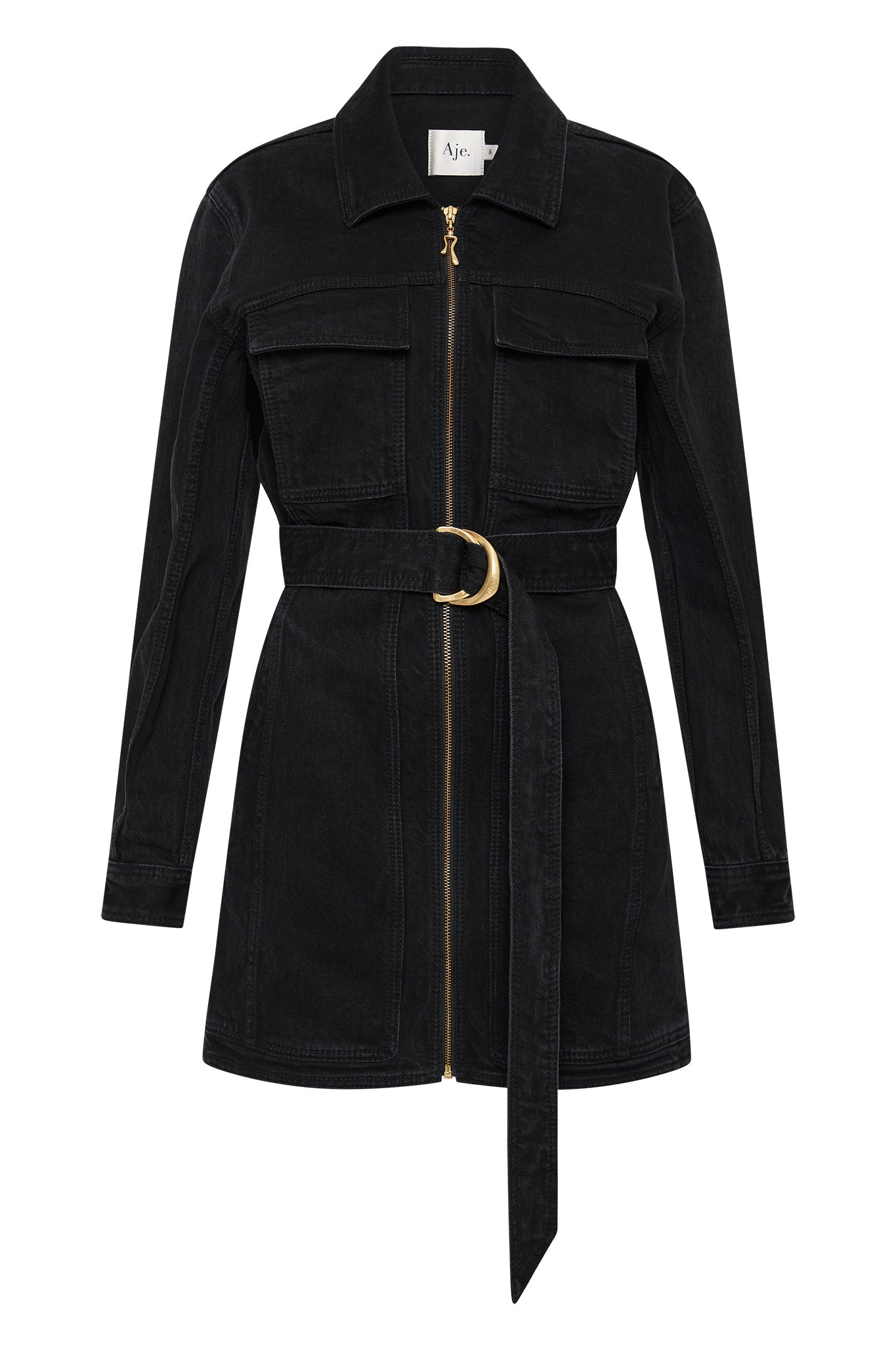 aje black denim dress AJE Women's Lola Denim Mini Dress