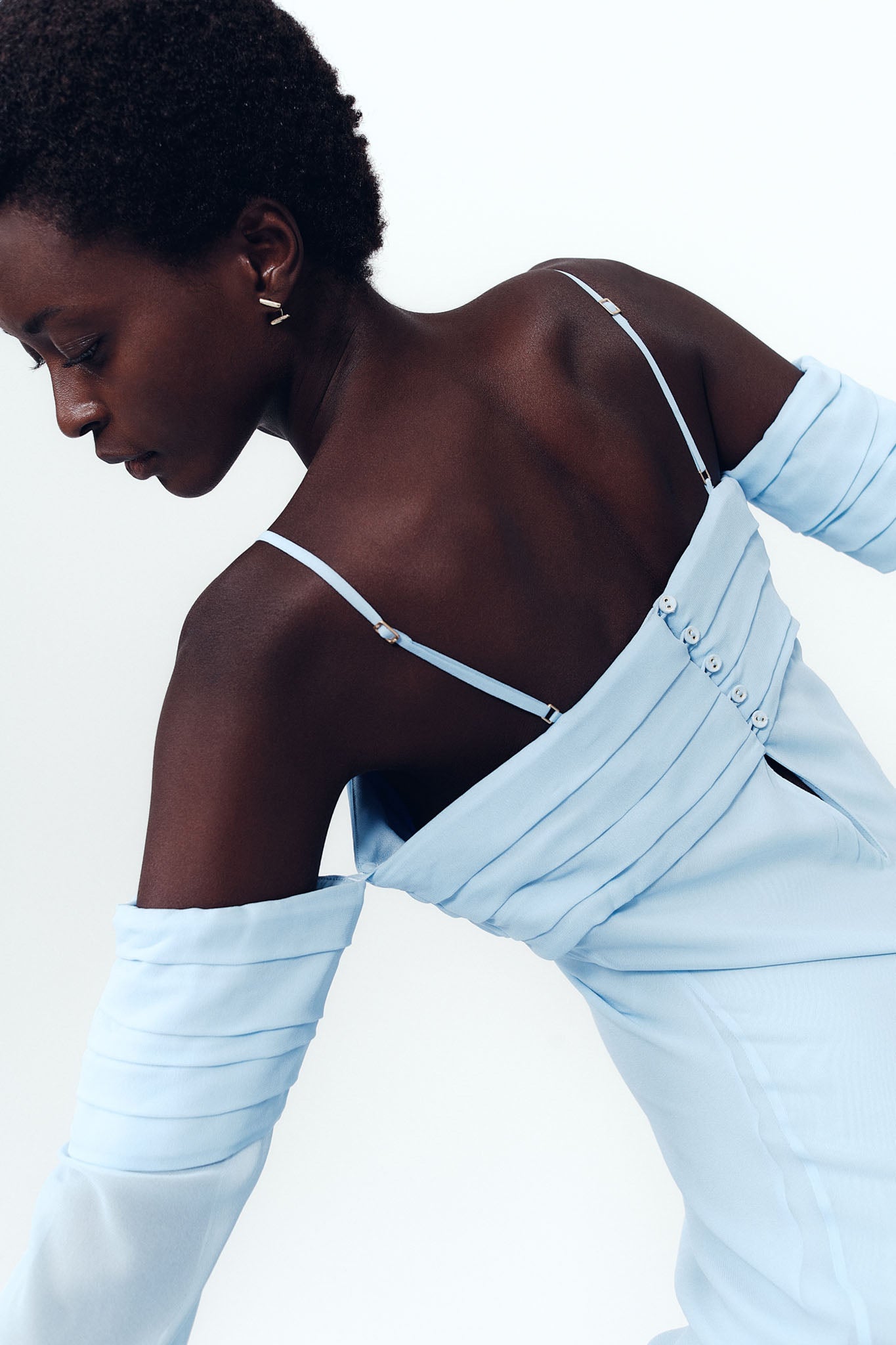 Minette Chiffon Dress | Powder Blue | Aje Aje International Minette Chiffon Dress | Powder Blue | Aje Aje International