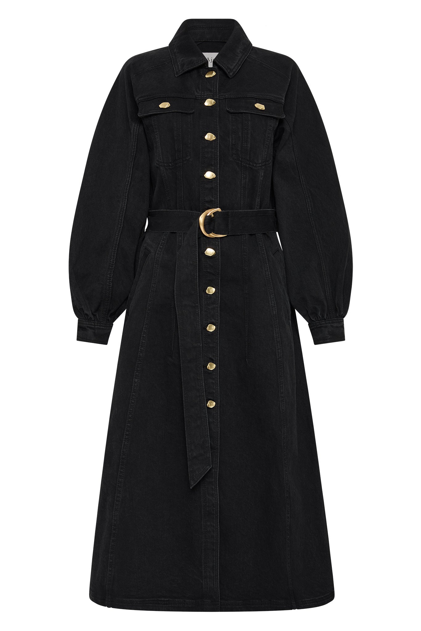 aje may denim midi dress May Denim Midi Dress | Dark Indigo