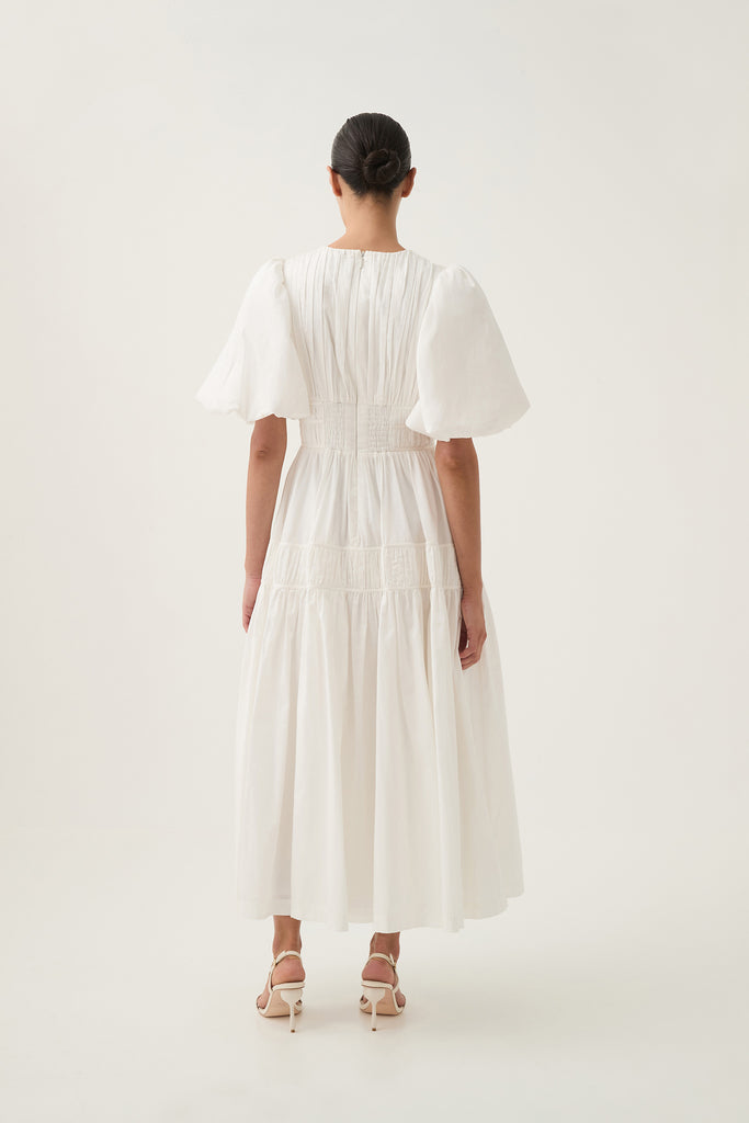 Fallingwater Ruched Midi Dress | Ivory | Aje – Aje ROW