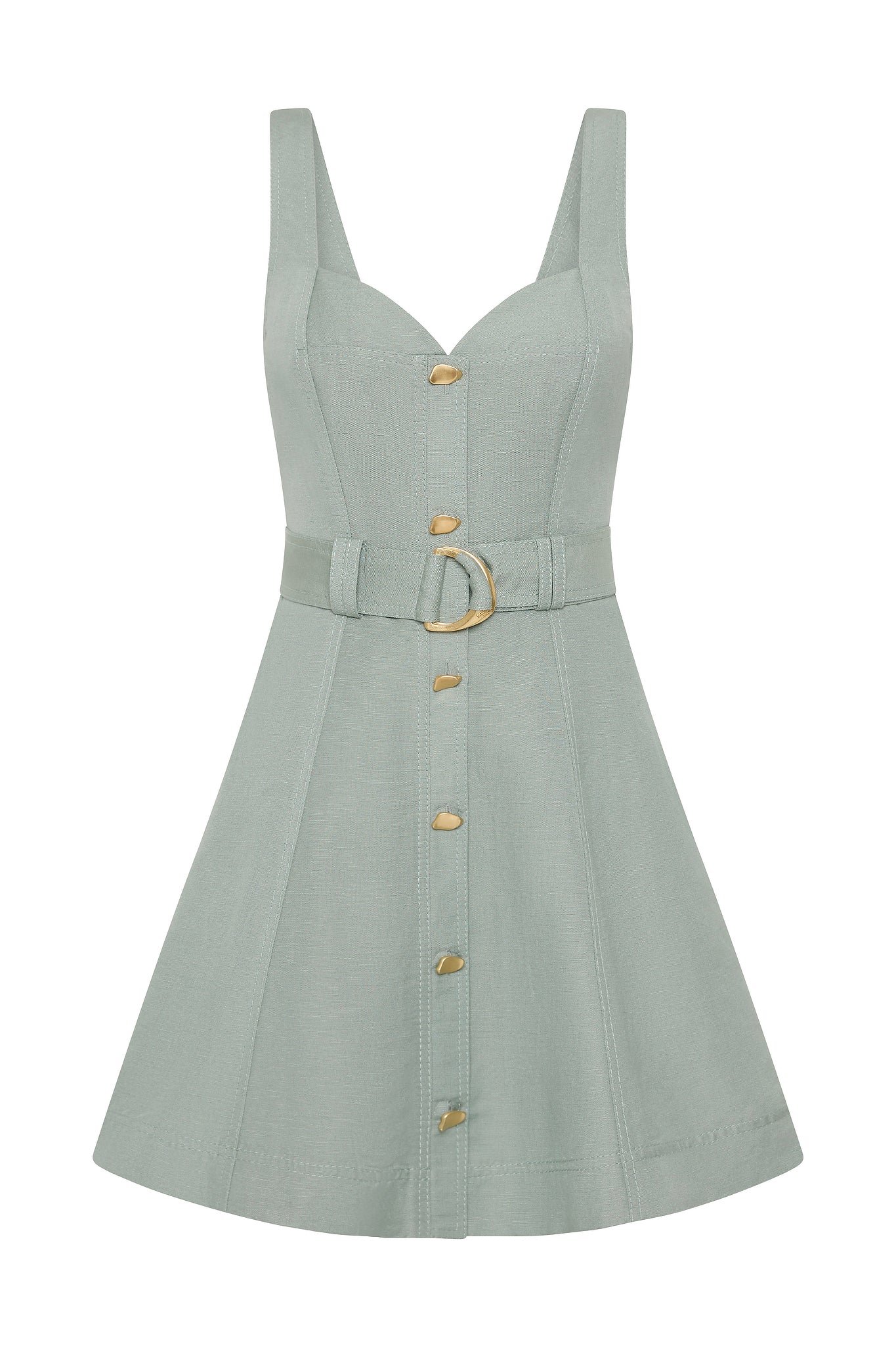 Clay Belted Mini Dress | Willow Green | Aje Aje International Clay Belted Mini Dress | Willow Green | Aje Aje International