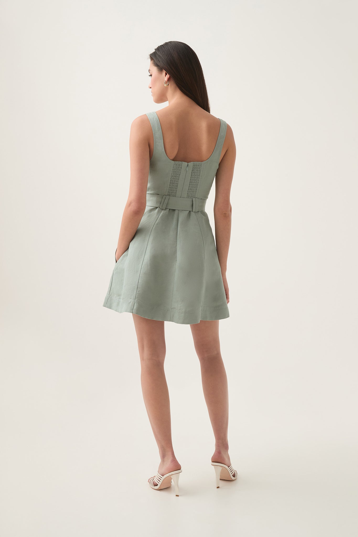 Clay Belted Mini Dress-WILLOW GREEN / 4 Clay Belted Mini Dress-WILLOW GREEN / 4