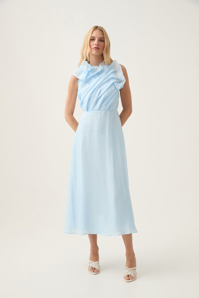 aje regent midi dress Rent Red Regent Drop Waist Midi Dress - Aje