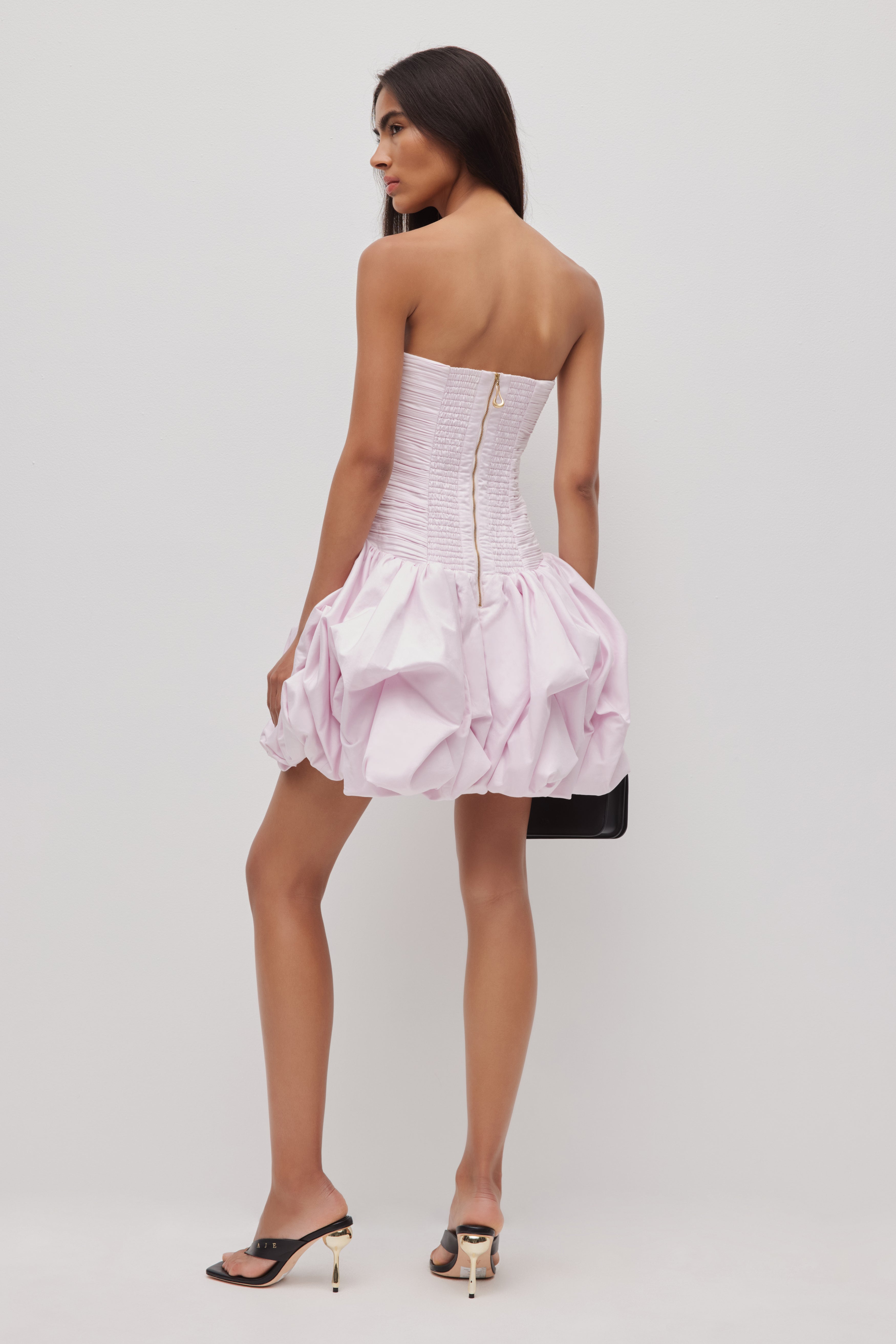 Violette Bubble Hem Mini Dress-PASTEL PINK / 8 Violette Bubble Hem Mini Dress-PASTEL PINK / 8