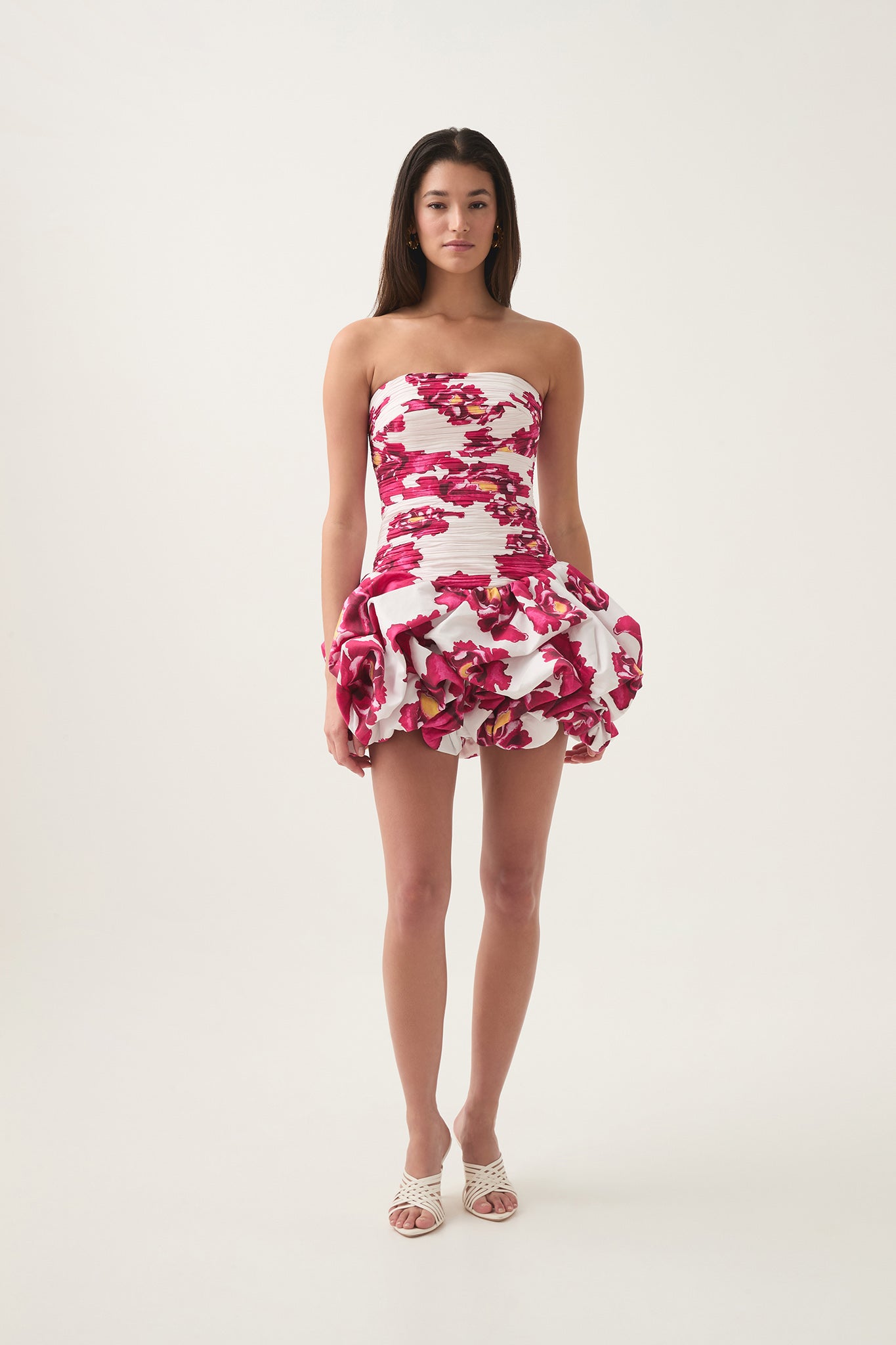 Violette Bubble Hem Mini Dress-BOLDLY BLOOMING / 10 Violette Bubble Hem Mini Dress-BOLDLY BLOOMING / 10
