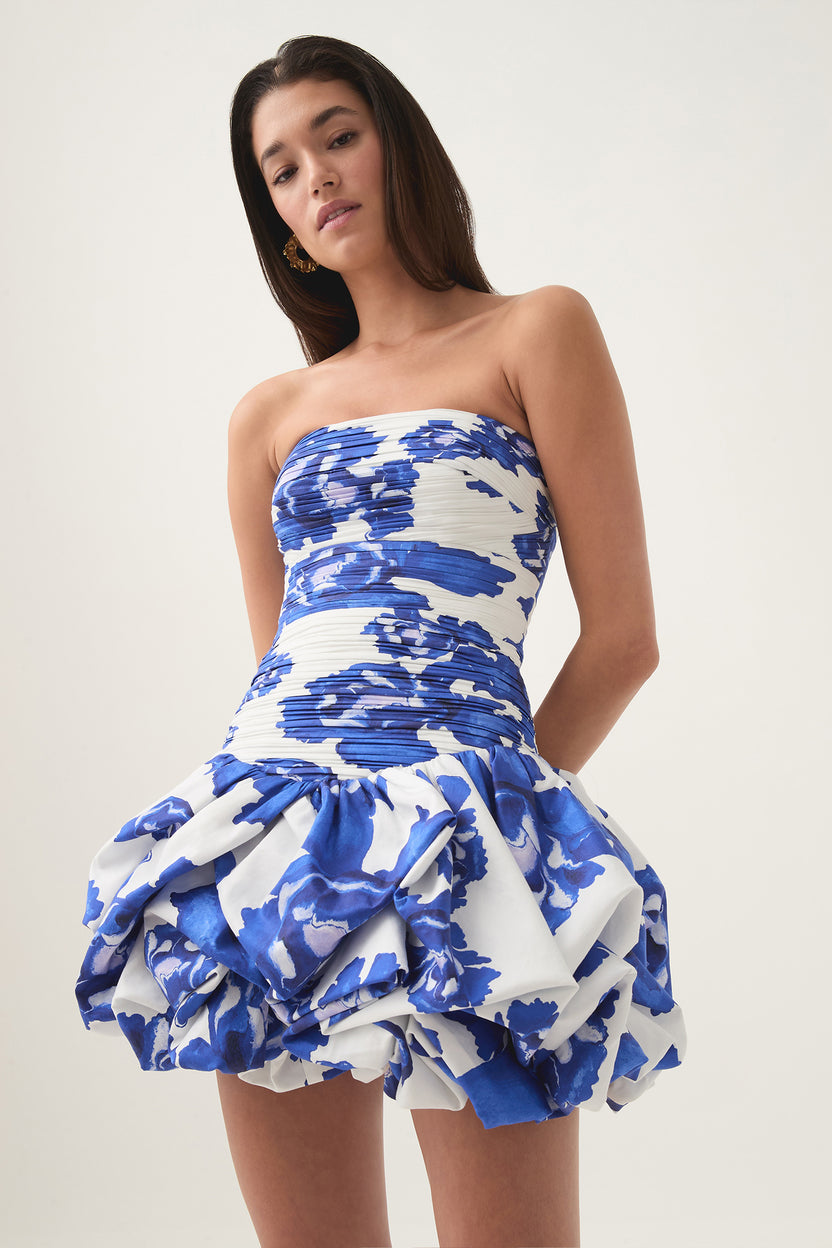 Violette Bubble Hem Mini Dress Collage Floral main image 1