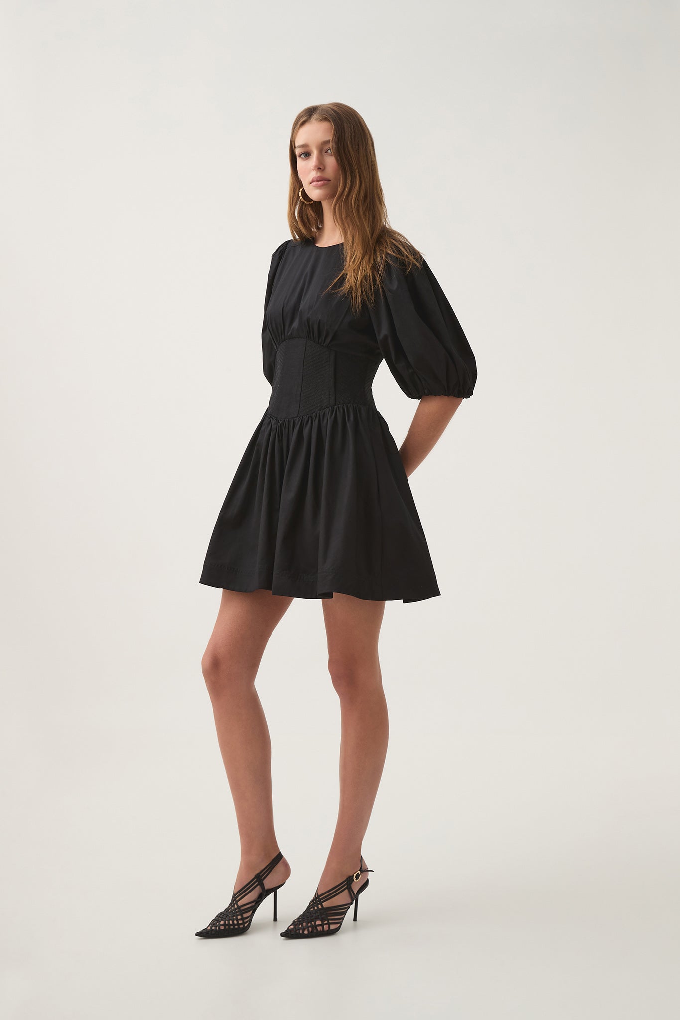 aje mini dress black Rushes Raffia Knit Mini Dress