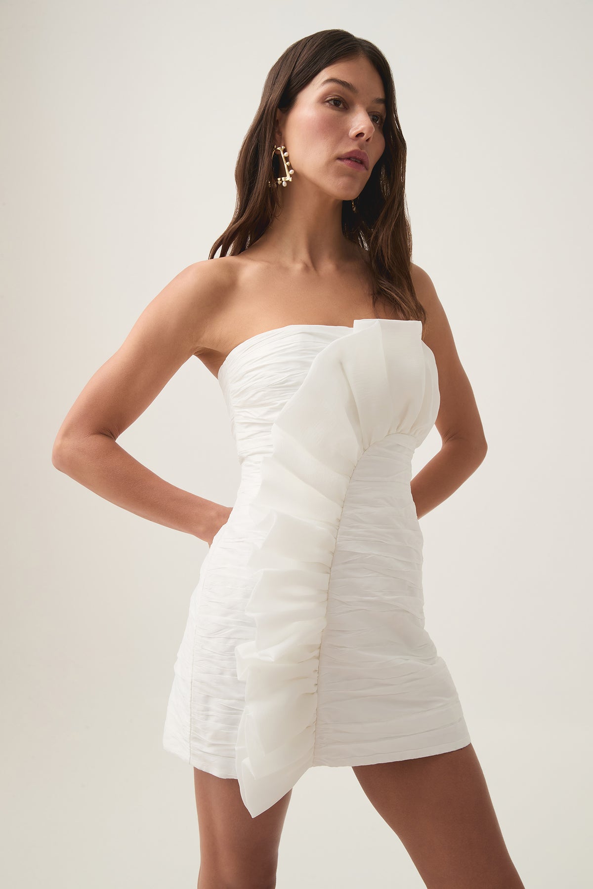 Telma Ruffle Micro Mini Dress | Ivory | Aje – Aje International