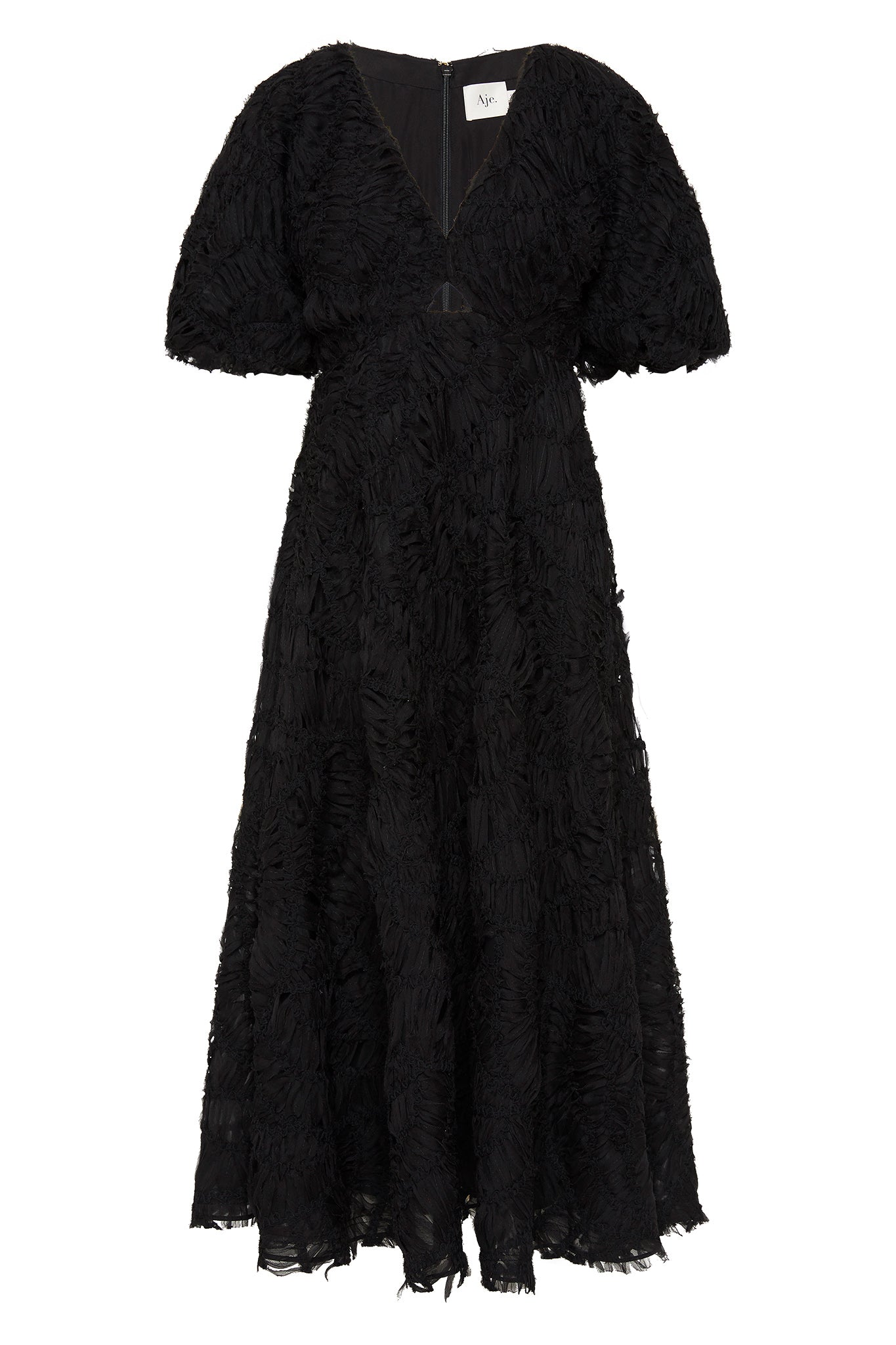 aje florential textured midi dress Florential Textured Midi Dress | Rosewater