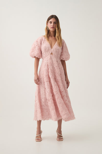 aje flourish midi dress Flourish Midi Skirt | Pink Hibiscus