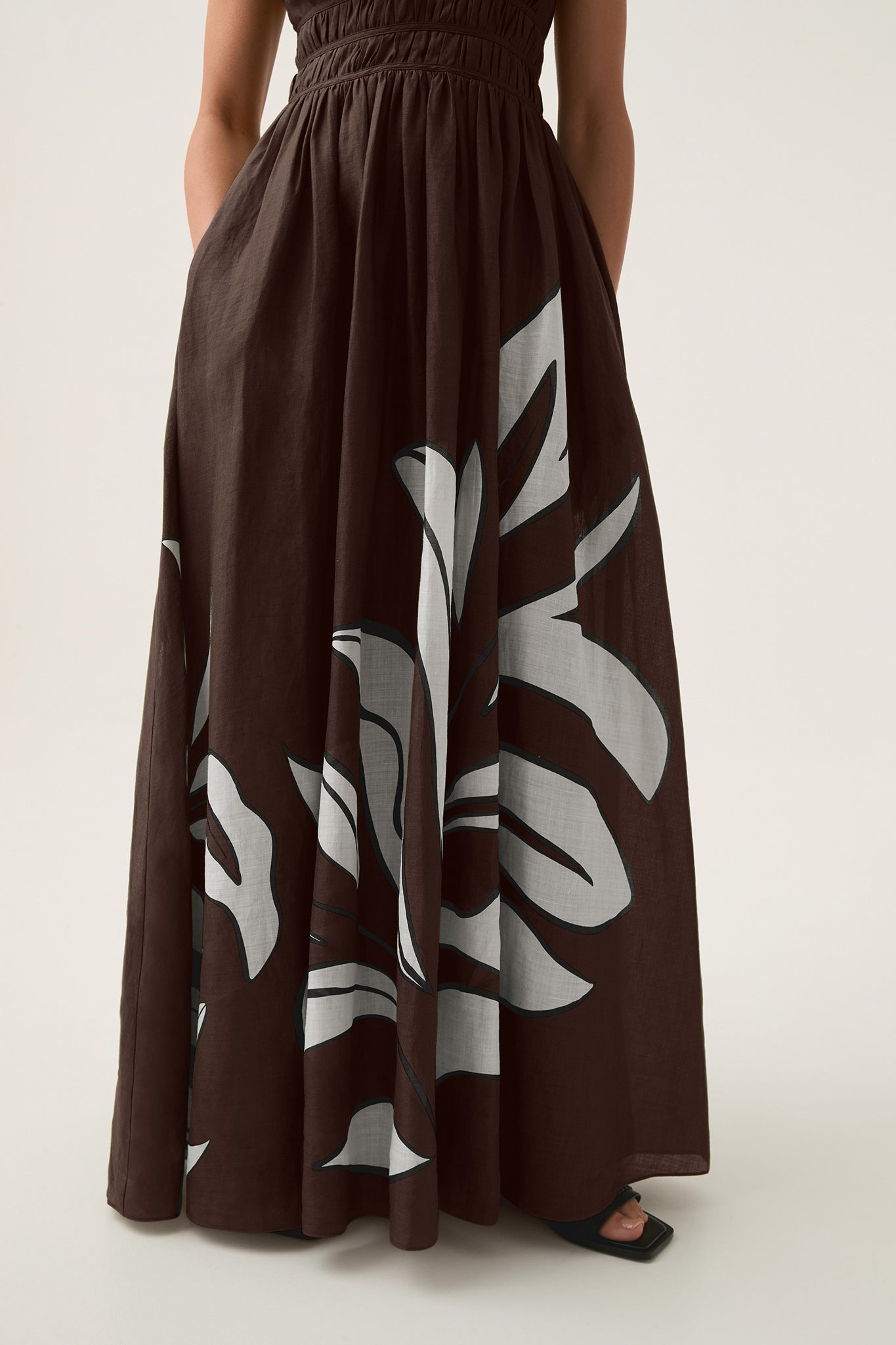aje planetary maxi dress Aje - Planetary Maxi Dress In Abstract Fern