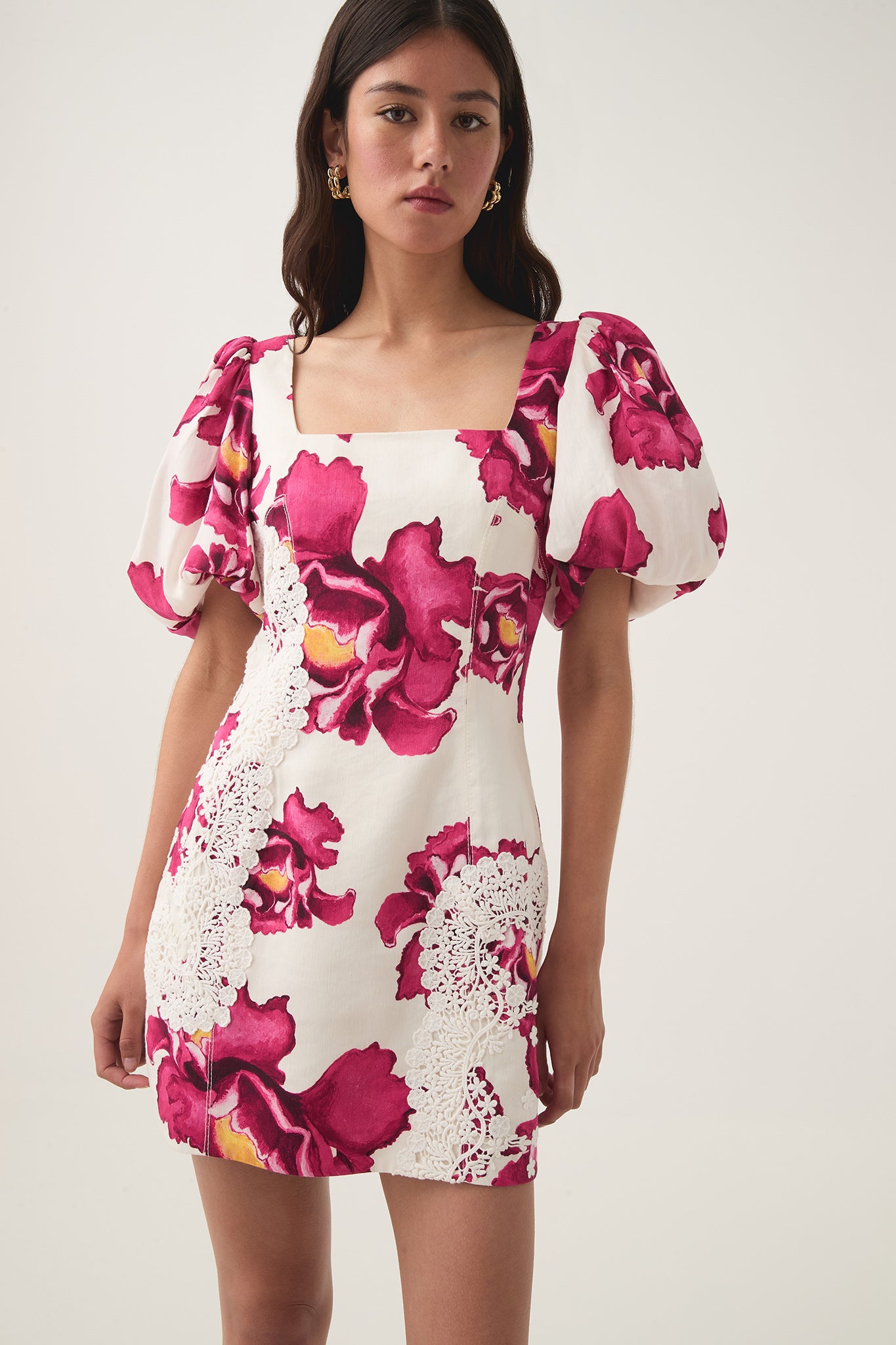 aje florential mini swing dress Florential Mini Swing Dress-AZALEA PINK / 4