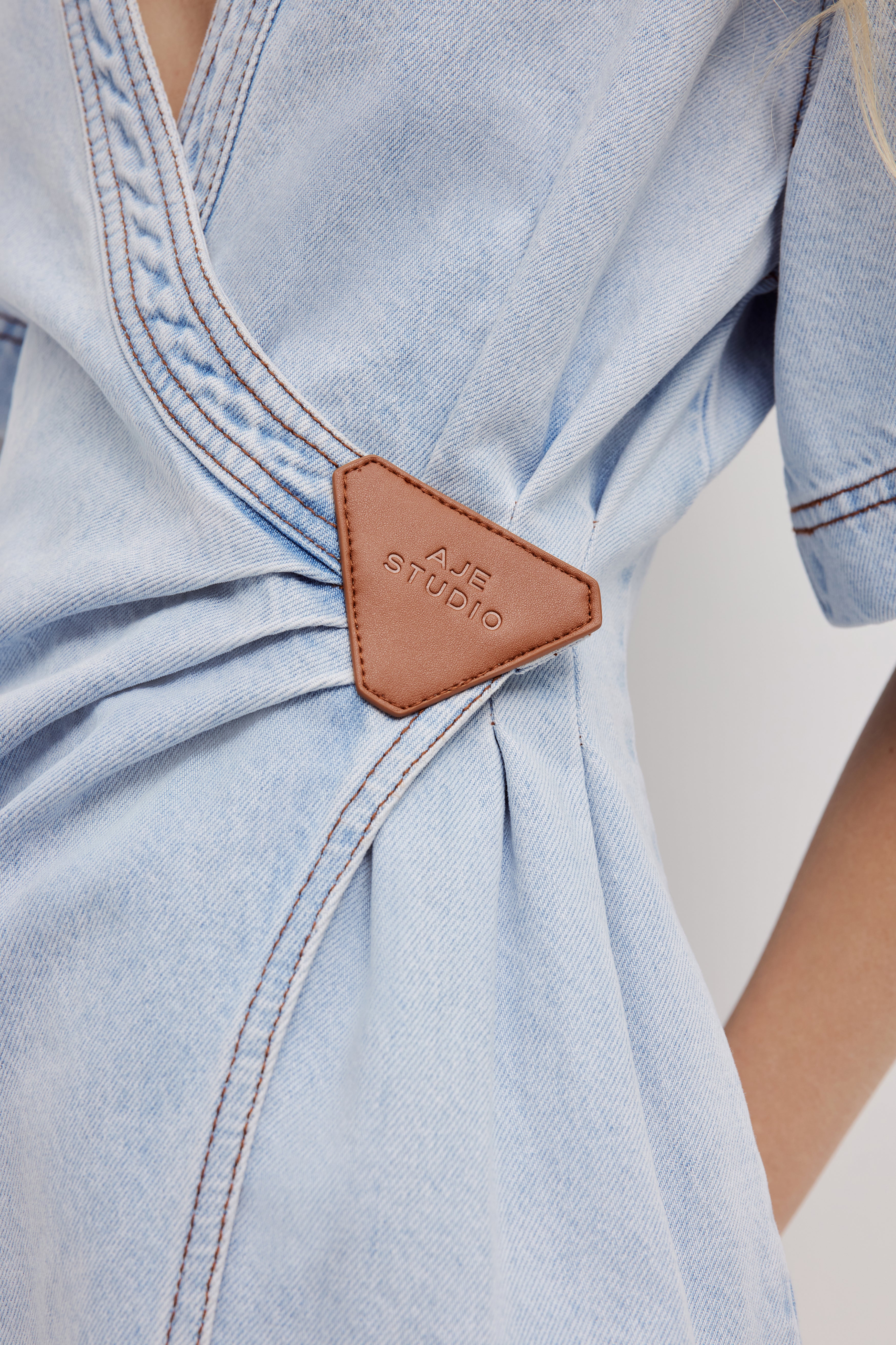 Zella Denim Wrap Mini Dress