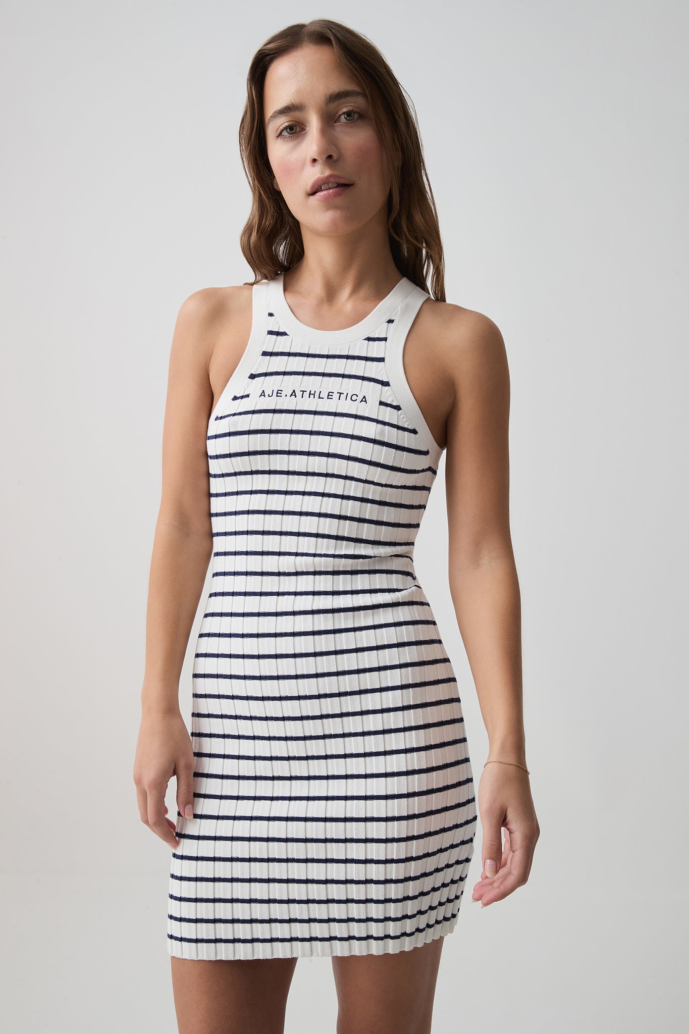 Striped Logo Mini Dress 820