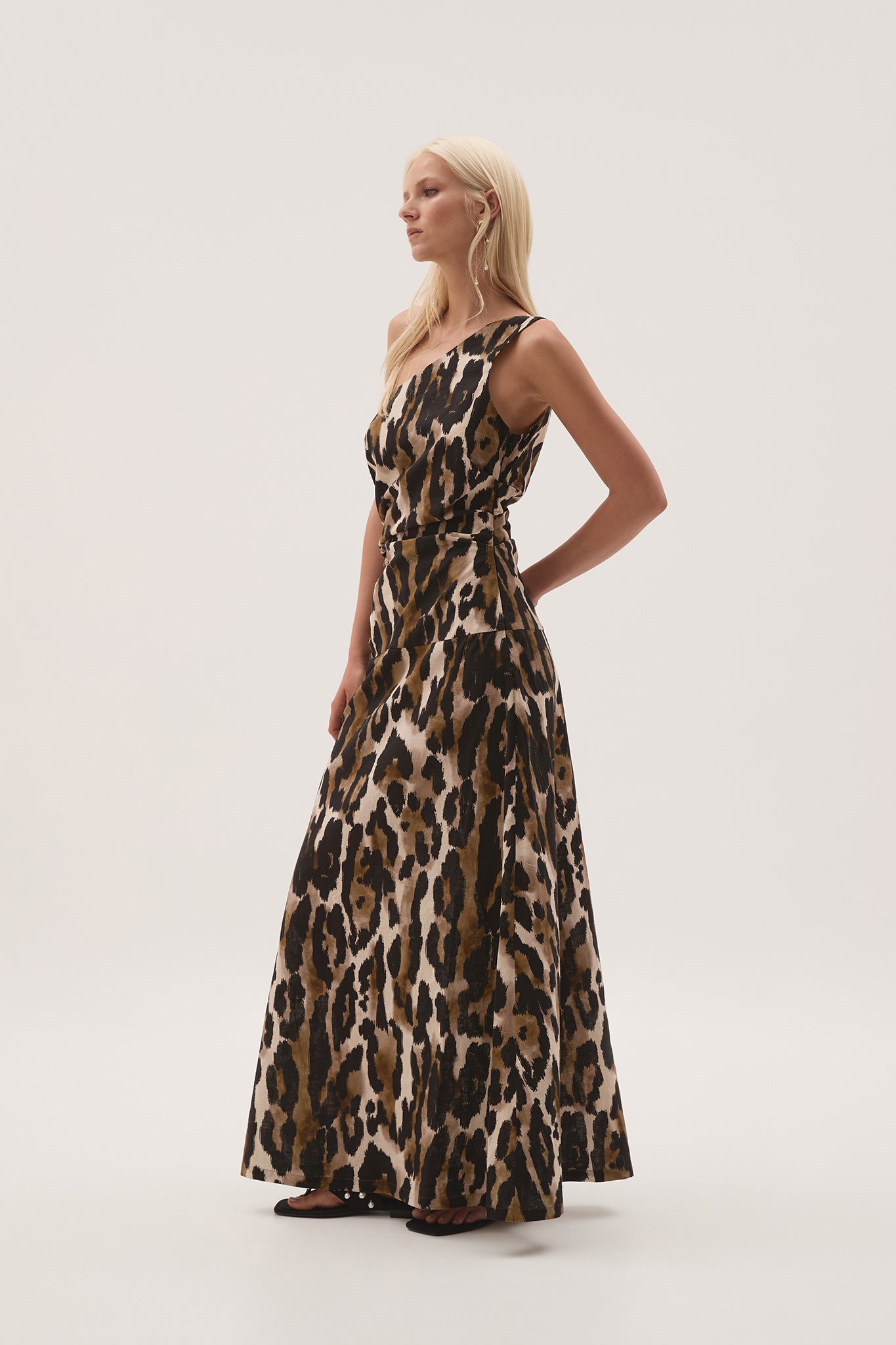 aje one shoulder dress Daze One Shoulder Maxi Dress-WHITE / 4