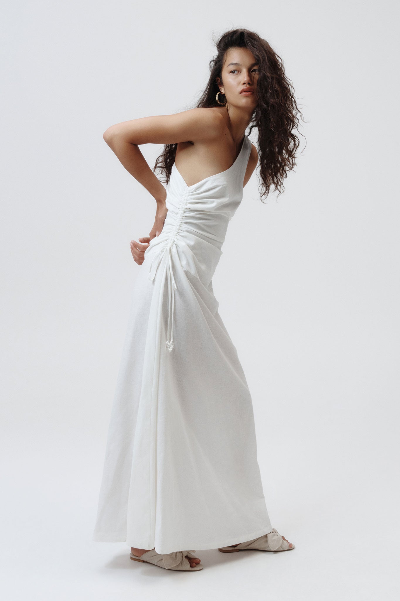 daze one shoulder maxi dress Daze One Shoulder Maxi Dress-WHITE / 4