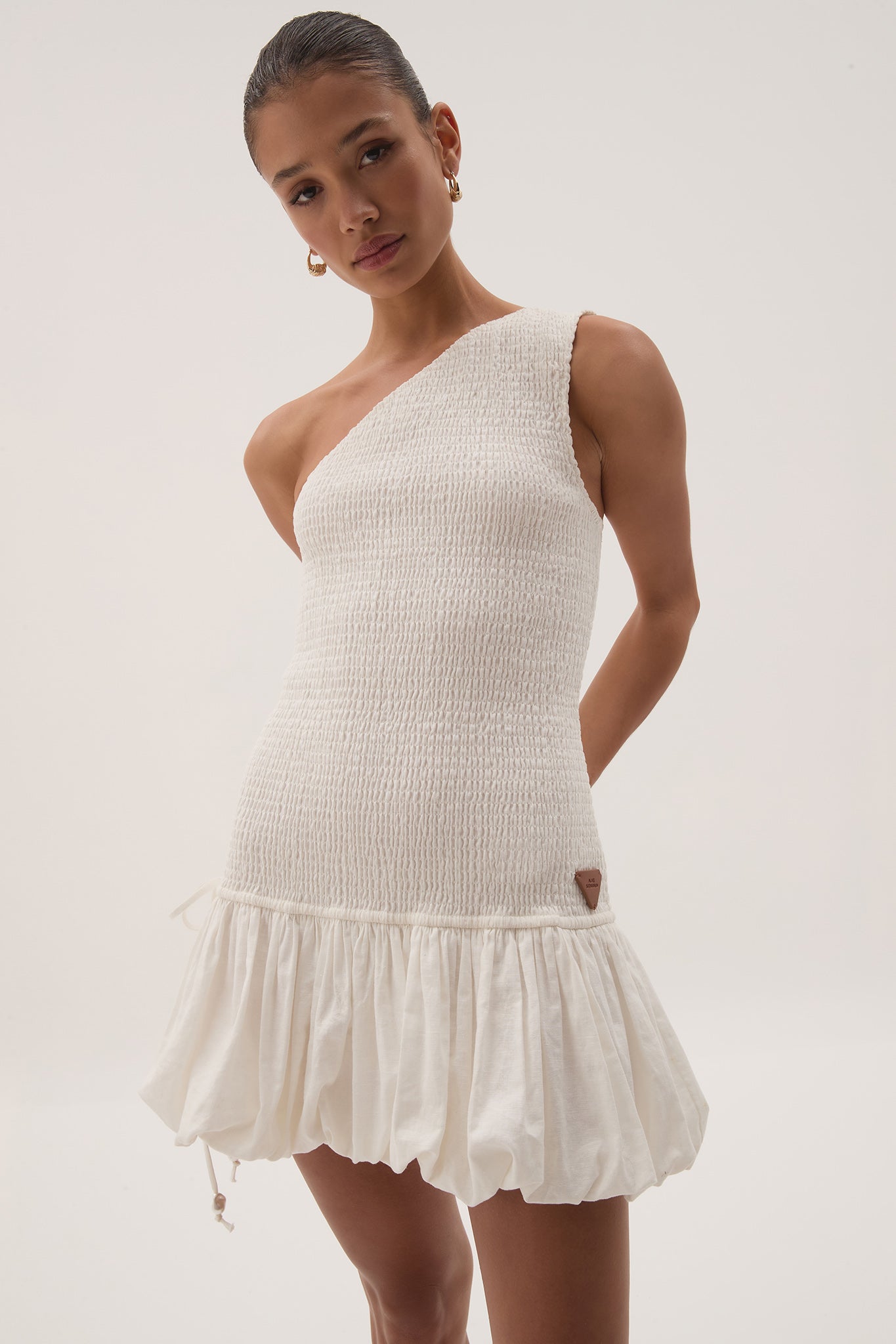 Airlie One Shoulder Mini Dress-WHITE / 14 Airlie One Shoulder Mini Dress-WHITE / 14