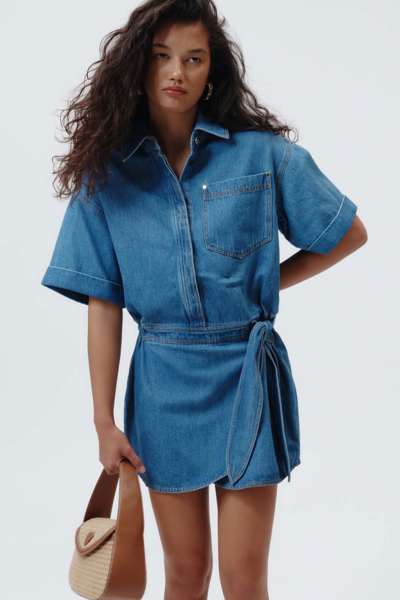 aje studio denim dress Zella Panel Shirt Dress Aje International