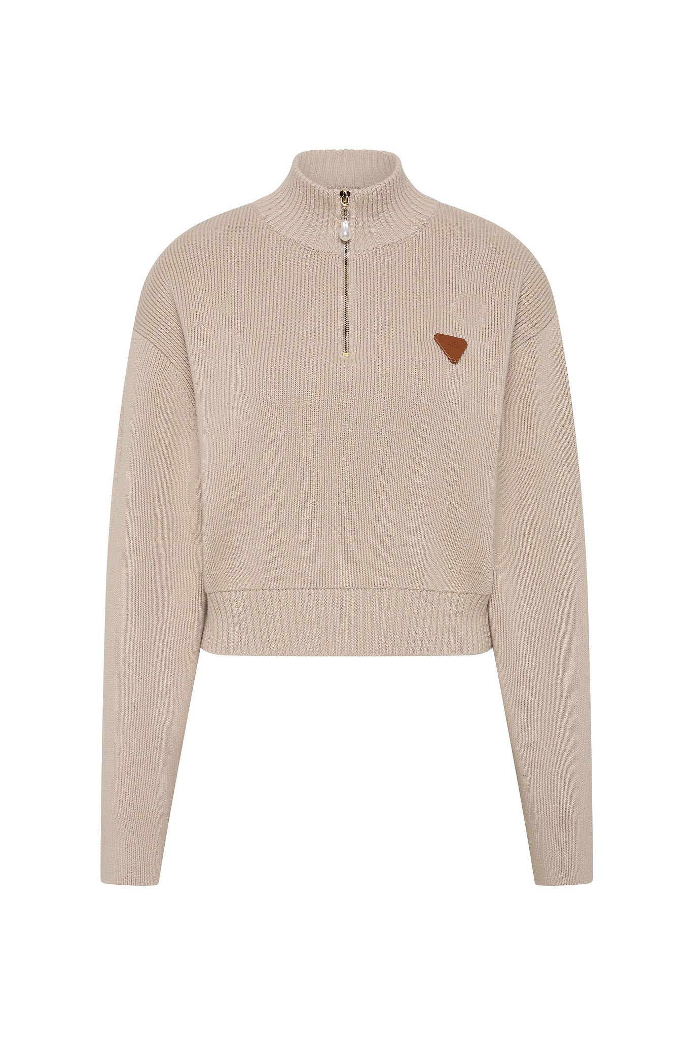 Naia 1/4 Zip Knit-STONE - Main Image