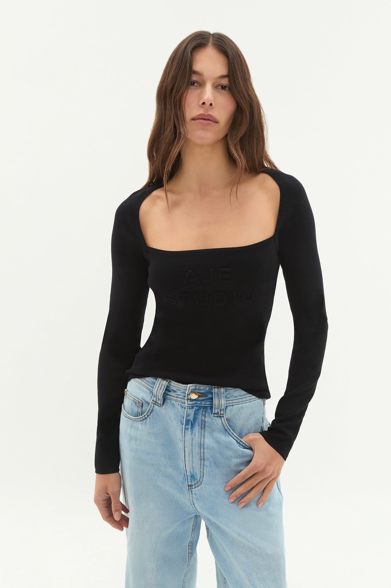 Core Knit Logo Ls Top