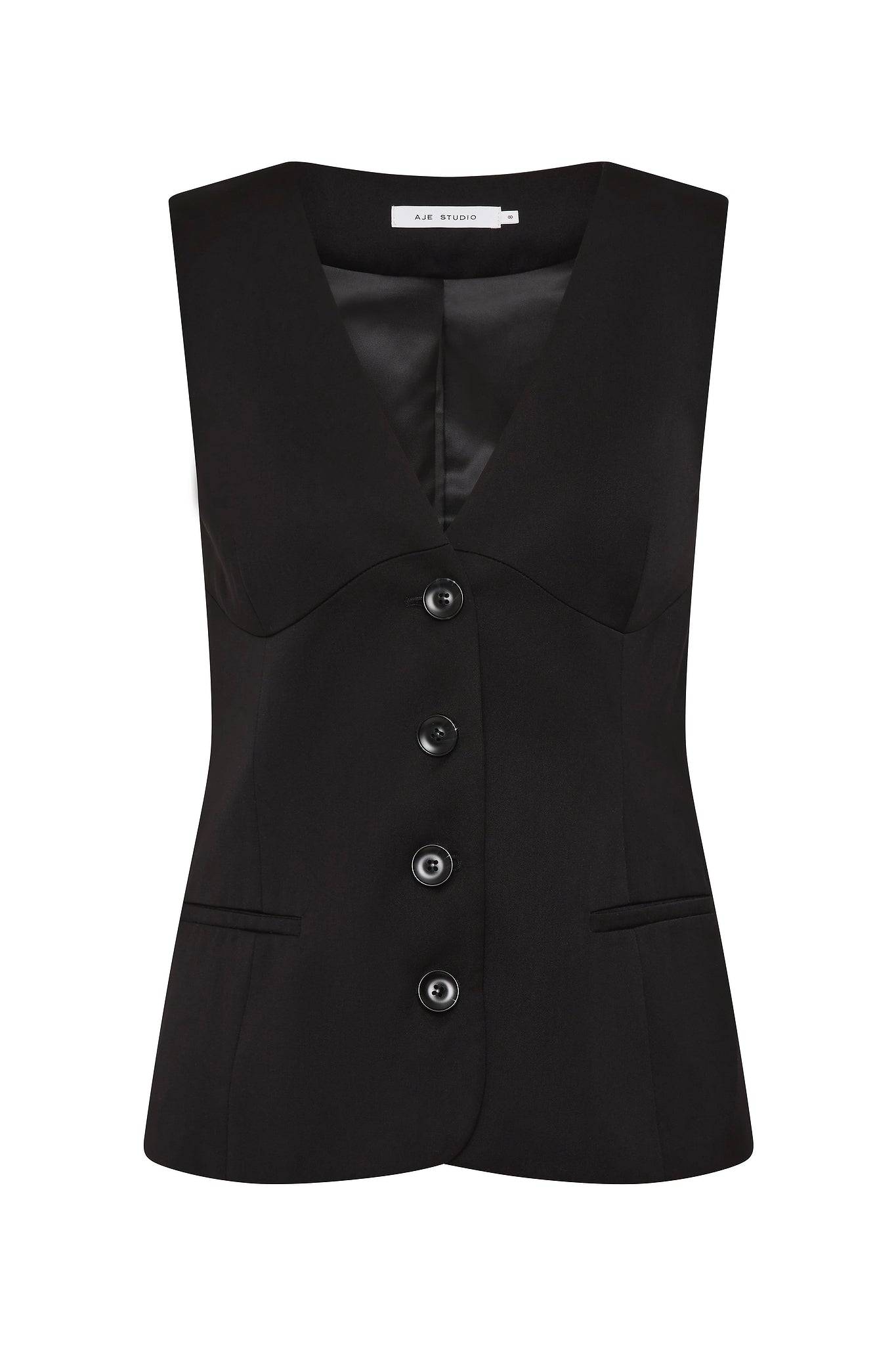 Roxanne Tailored Vest | Black | Aje Studio – Aje ROW