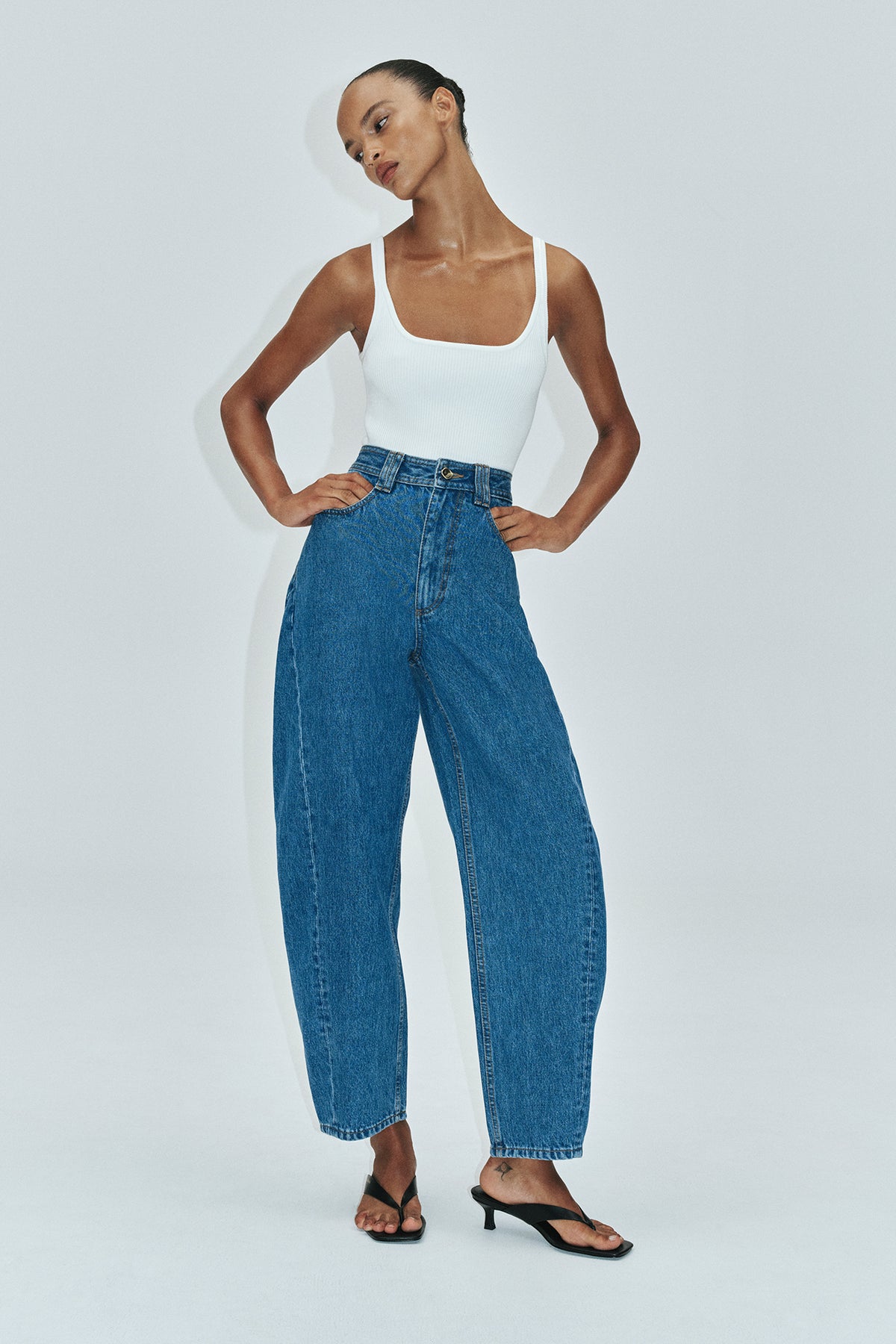 Stevie Barrel Jean in Mechanic Wash by Saint Art
