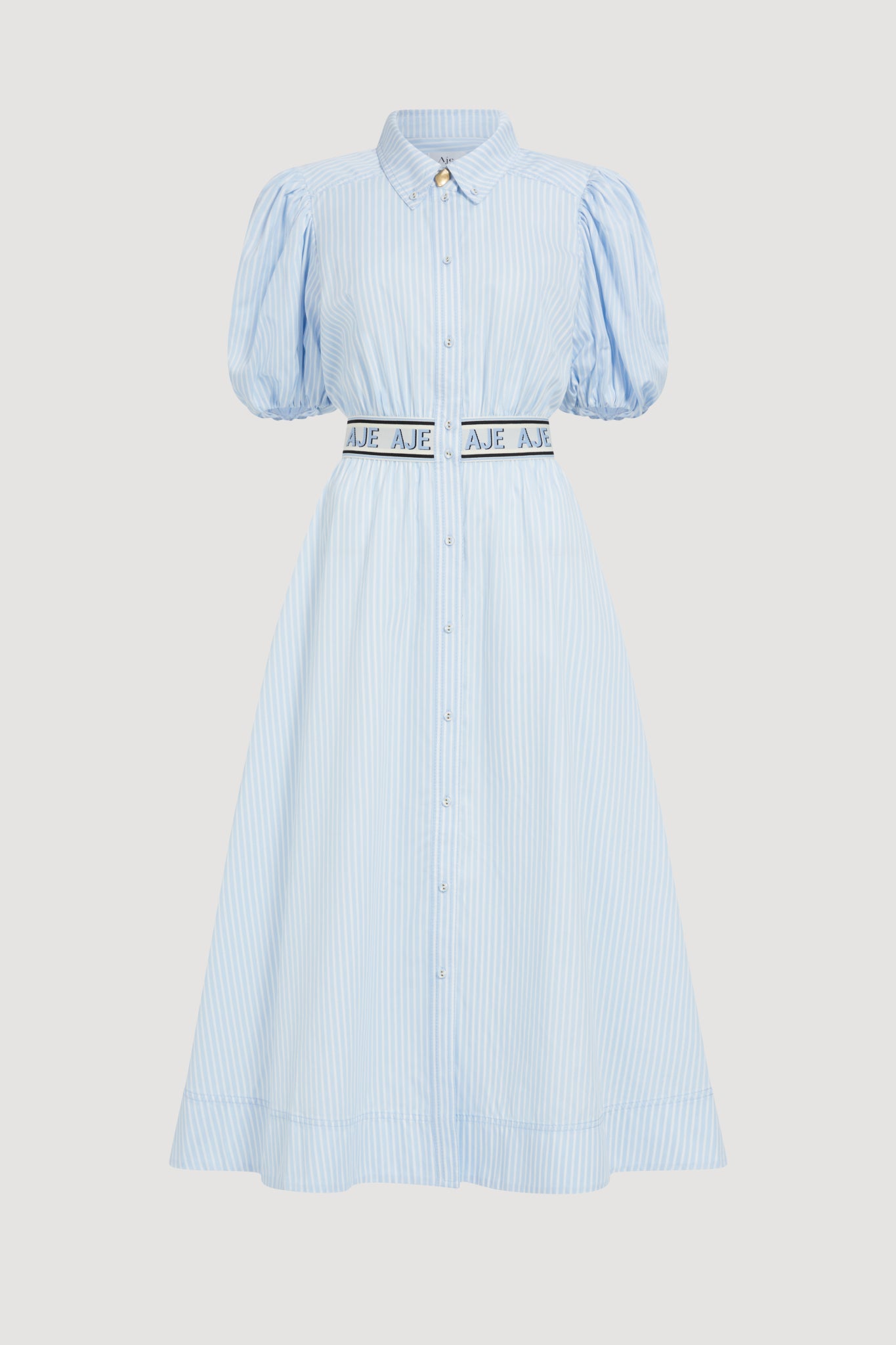 aje harling logo midi dress Harling Logo Midi Dress | Muted Sky