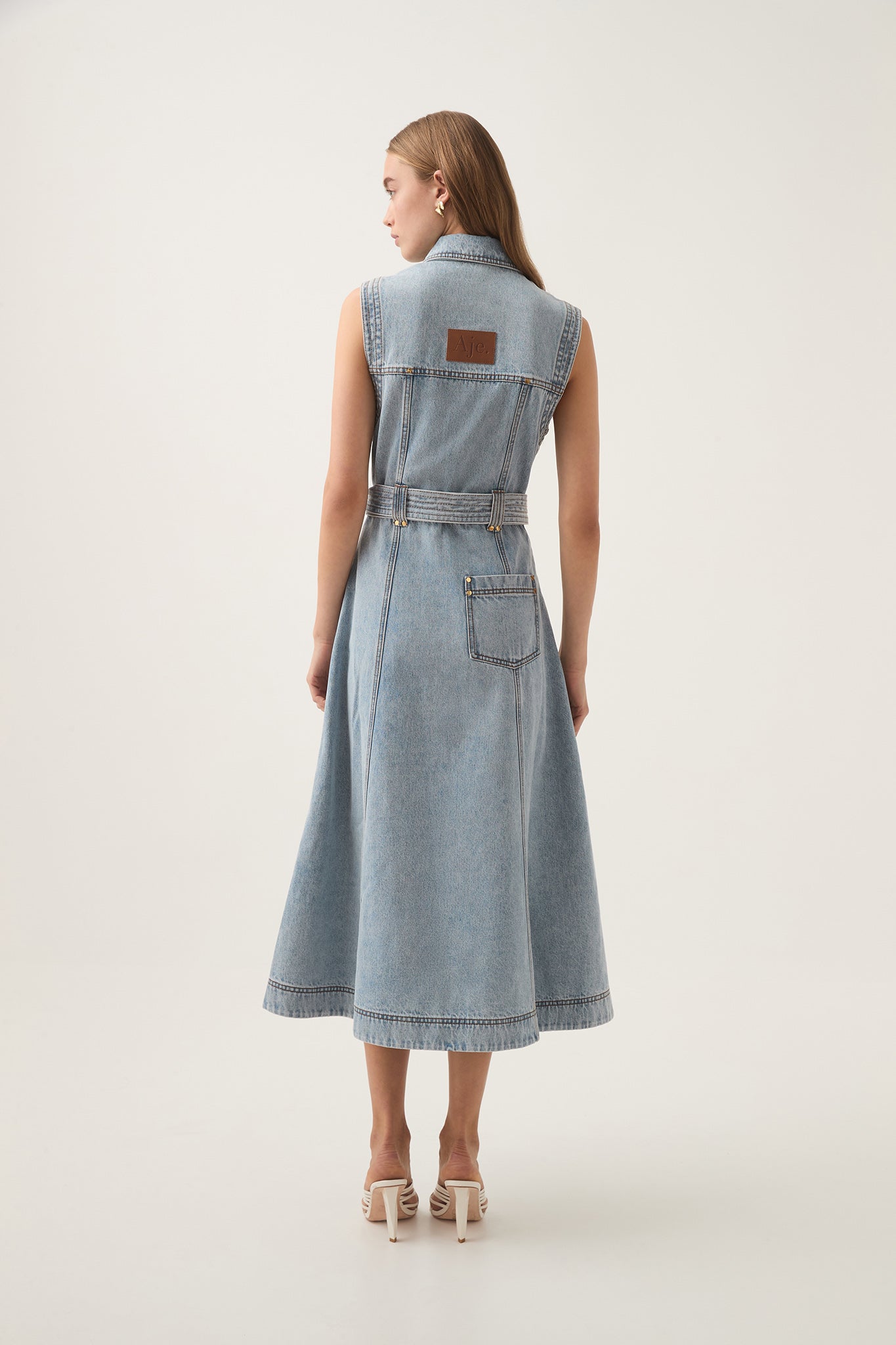 Ray Denim Midi Dress-SEA SPRAY WASH / 4 Ray Denim Midi Dress-SEA SPRAY WASH / 4