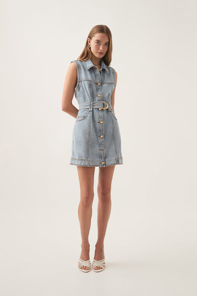 Ray Denim Mini Dress | Sea Spray Wash