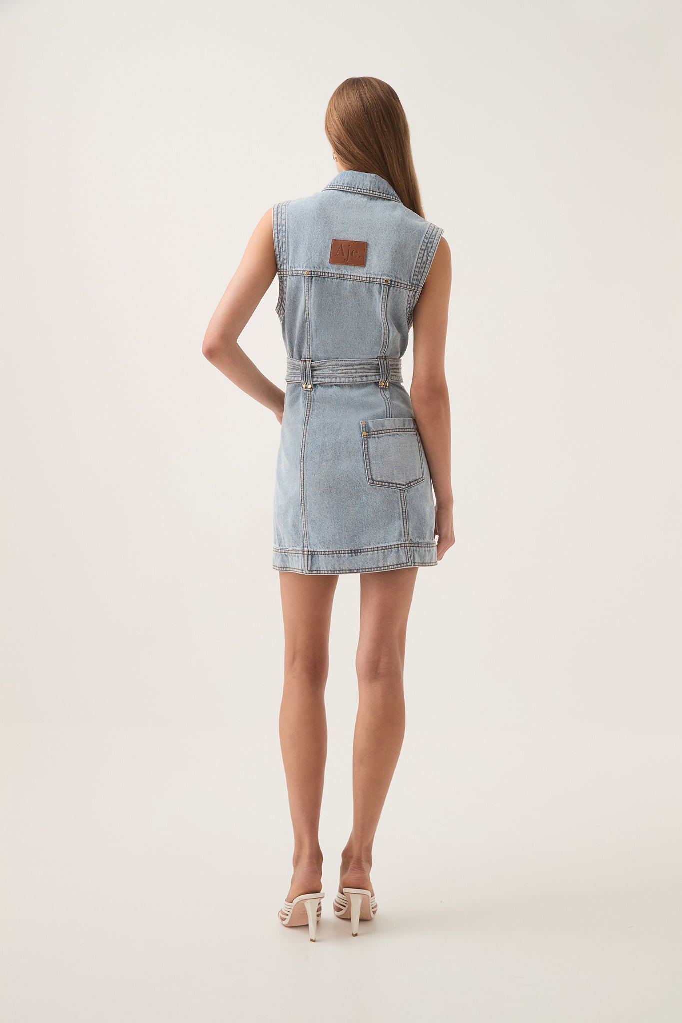 Ray Denim Mini Dress-SEA SPRAY WASH / 4 Ray Denim Mini Dress-SEA SPRAY WASH / 4