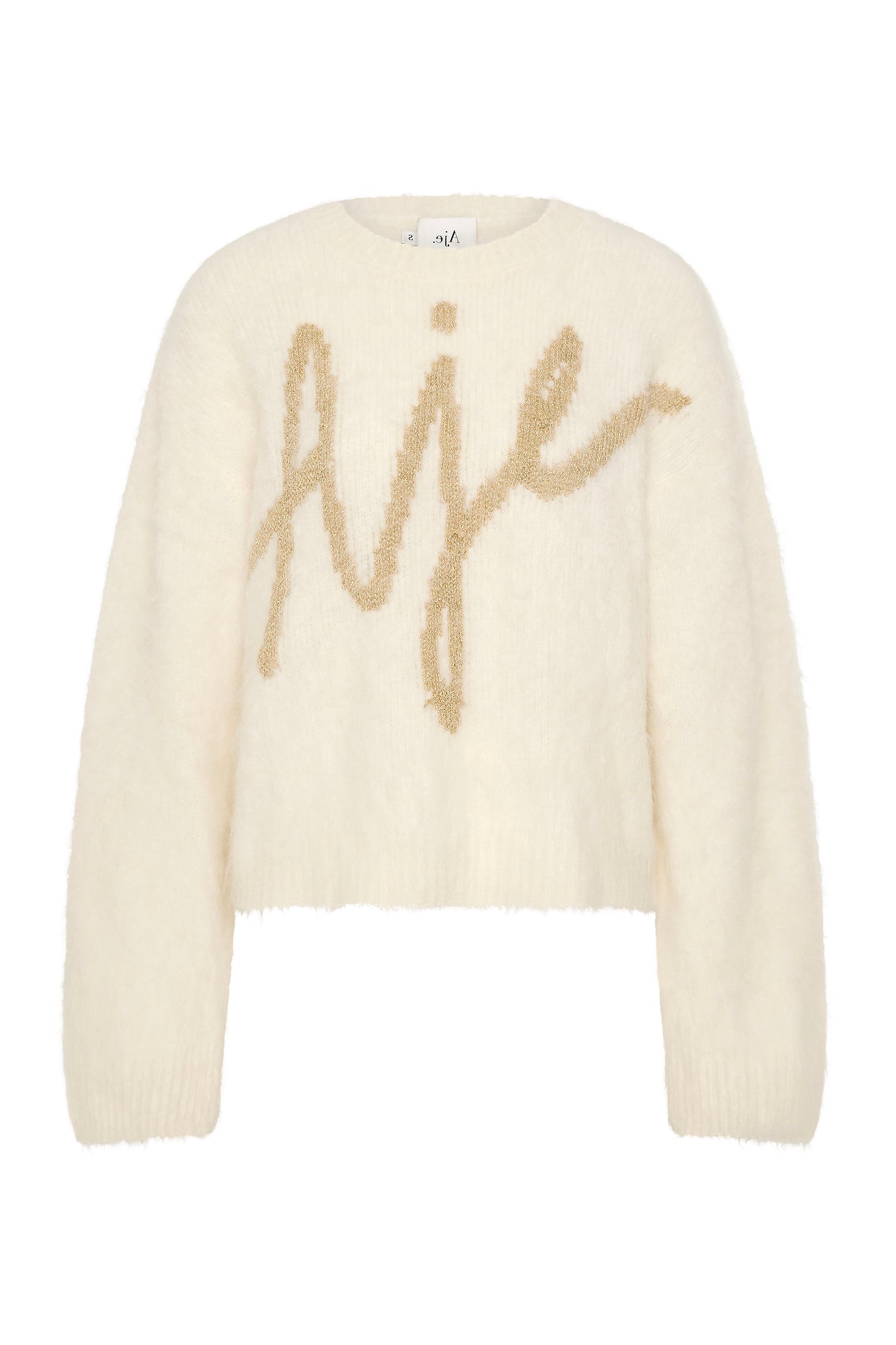 Calla Logo Knit Jumper Ivory Gold Aje – Aje ROW