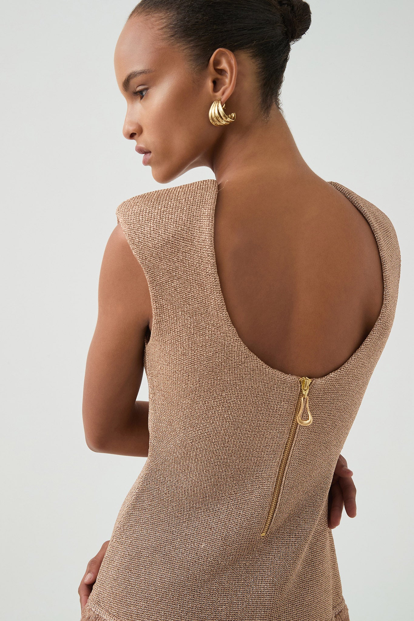 Breeze Knit Mini Dress | Rose Gold | Aje Aje International Breeze Knit Mini Dress | Rose Gold | Aje Aje International