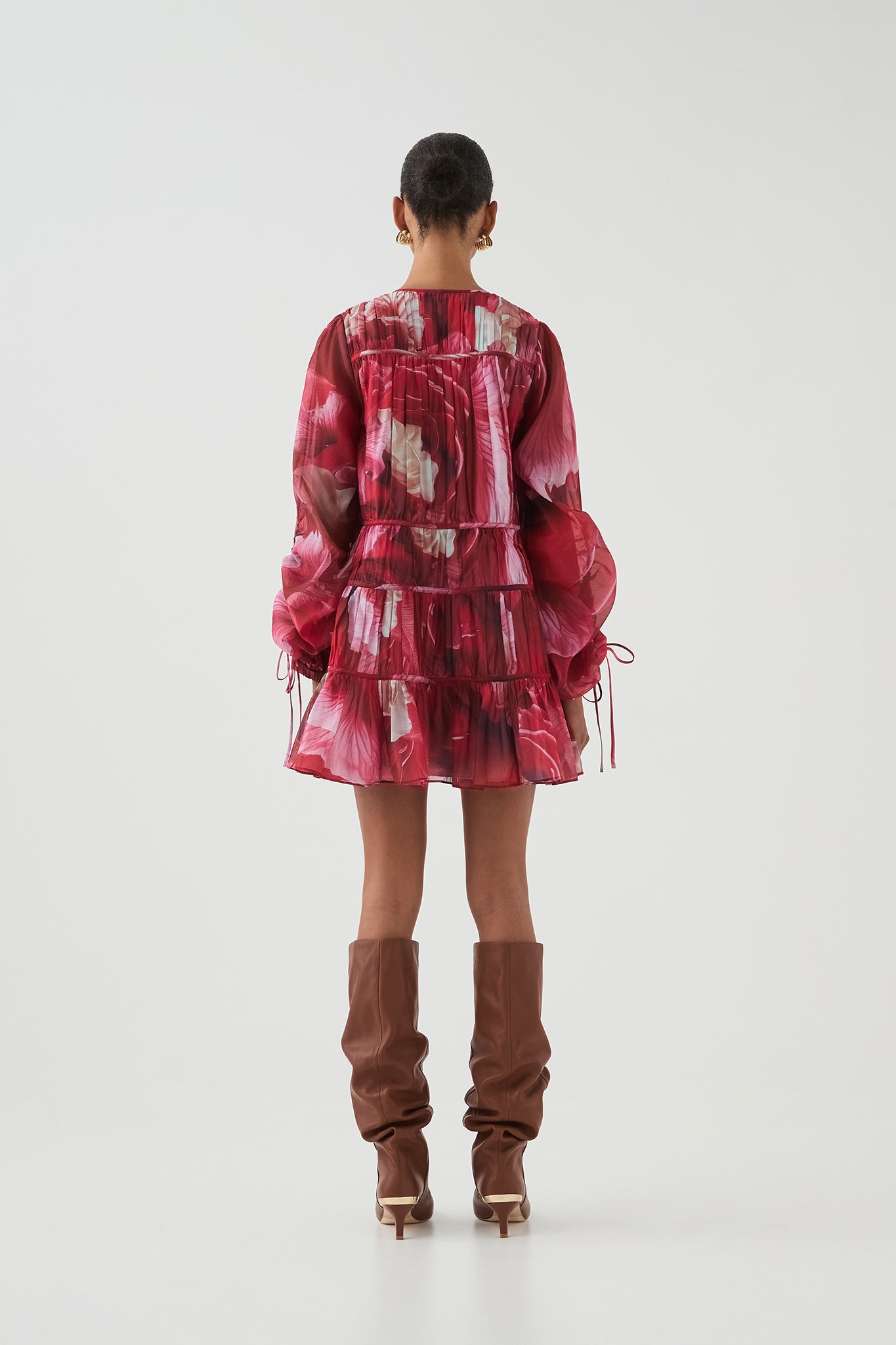 red dress aje Aje. Hybrid Pleated Linen-blend Midi Dress in Red