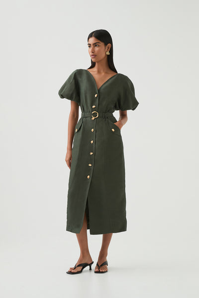 Paloma Utility Midi Dress | Midnight Green